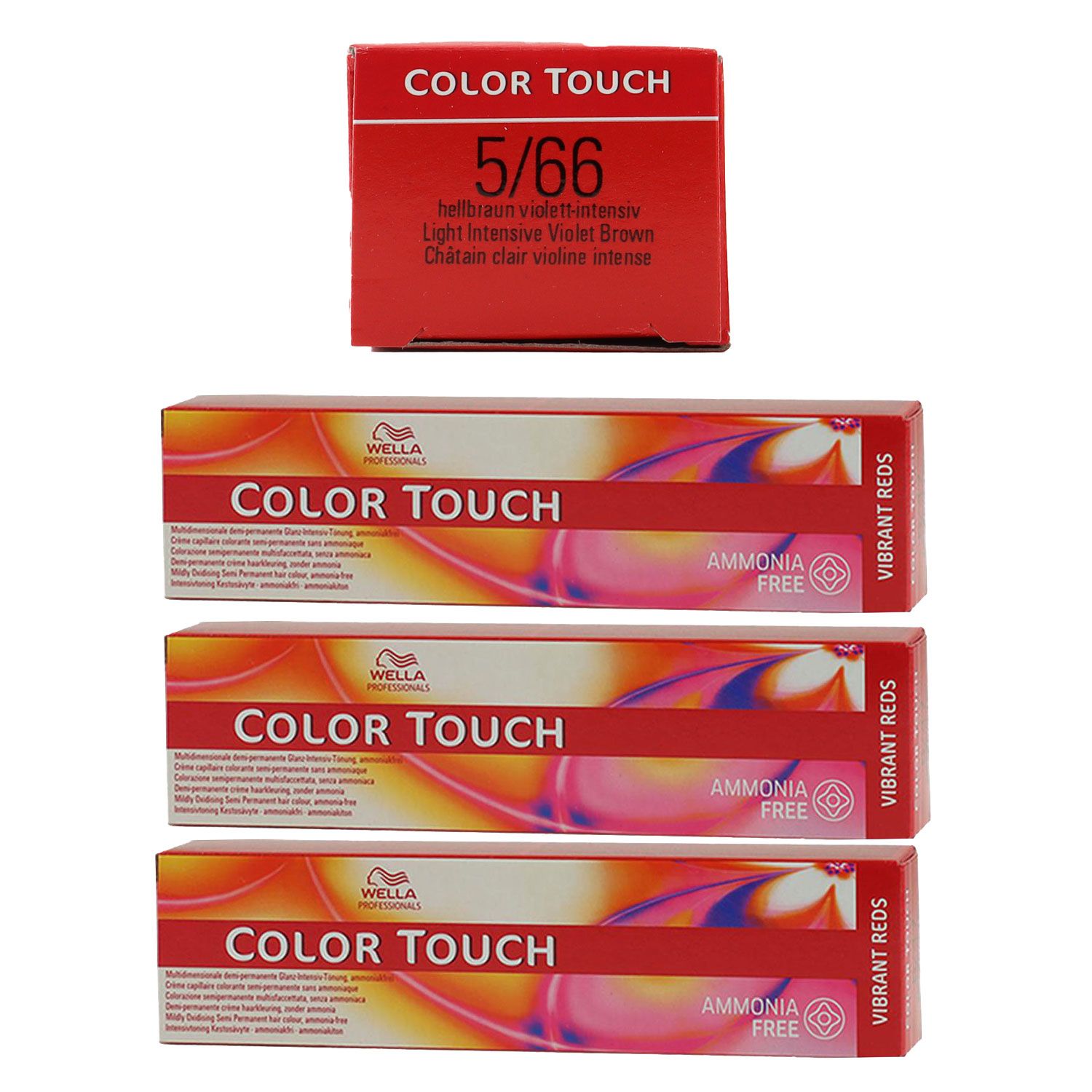 Wella Color Touch Vibrants Reds 3 x 60 ml 5/66 hellbraun intensiv violett Set