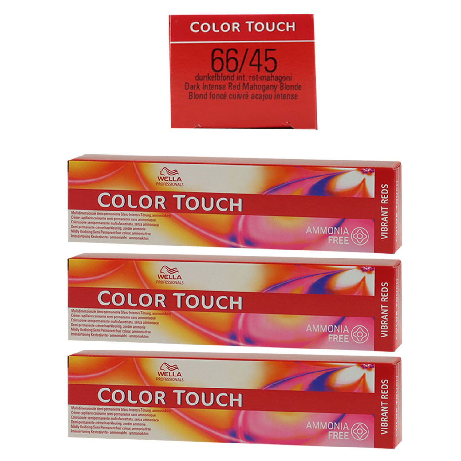 Wella Color Touch Vibrants Reds 3 x 60 ml 66/45 dunkelblond intensiv rot mahagoni Set