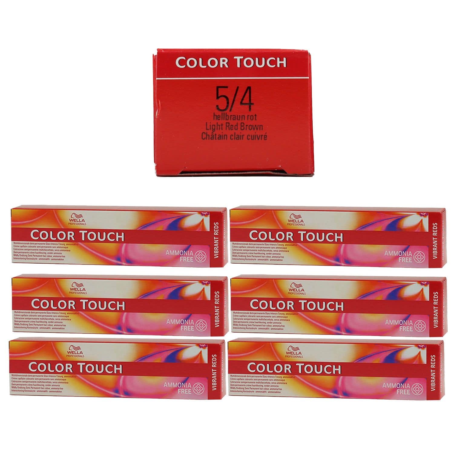 Wella Color Touch Vibrants Reds 6 x 60 ml 5/4 hellbraun rot Set