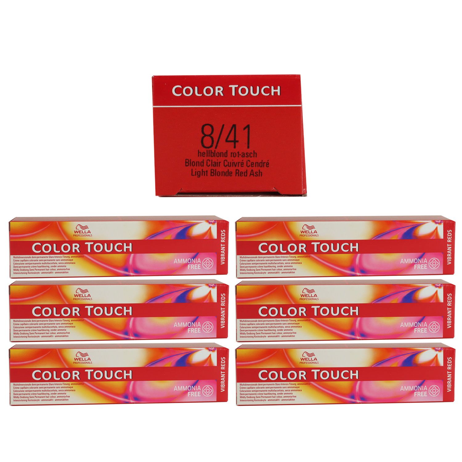 Wella Color Touch Vibrants Reds 6 x 60 ml 8/41 hellblond rot asch Set