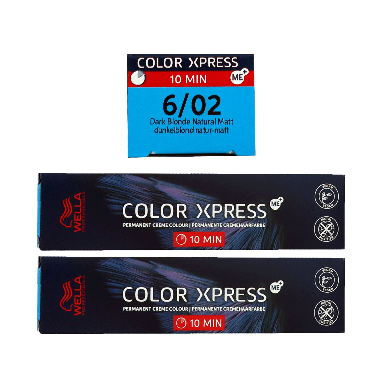 Wella Color Xpress 2 x 60 ml 6/02 dunkelblond natur matt Haarfarbe Set