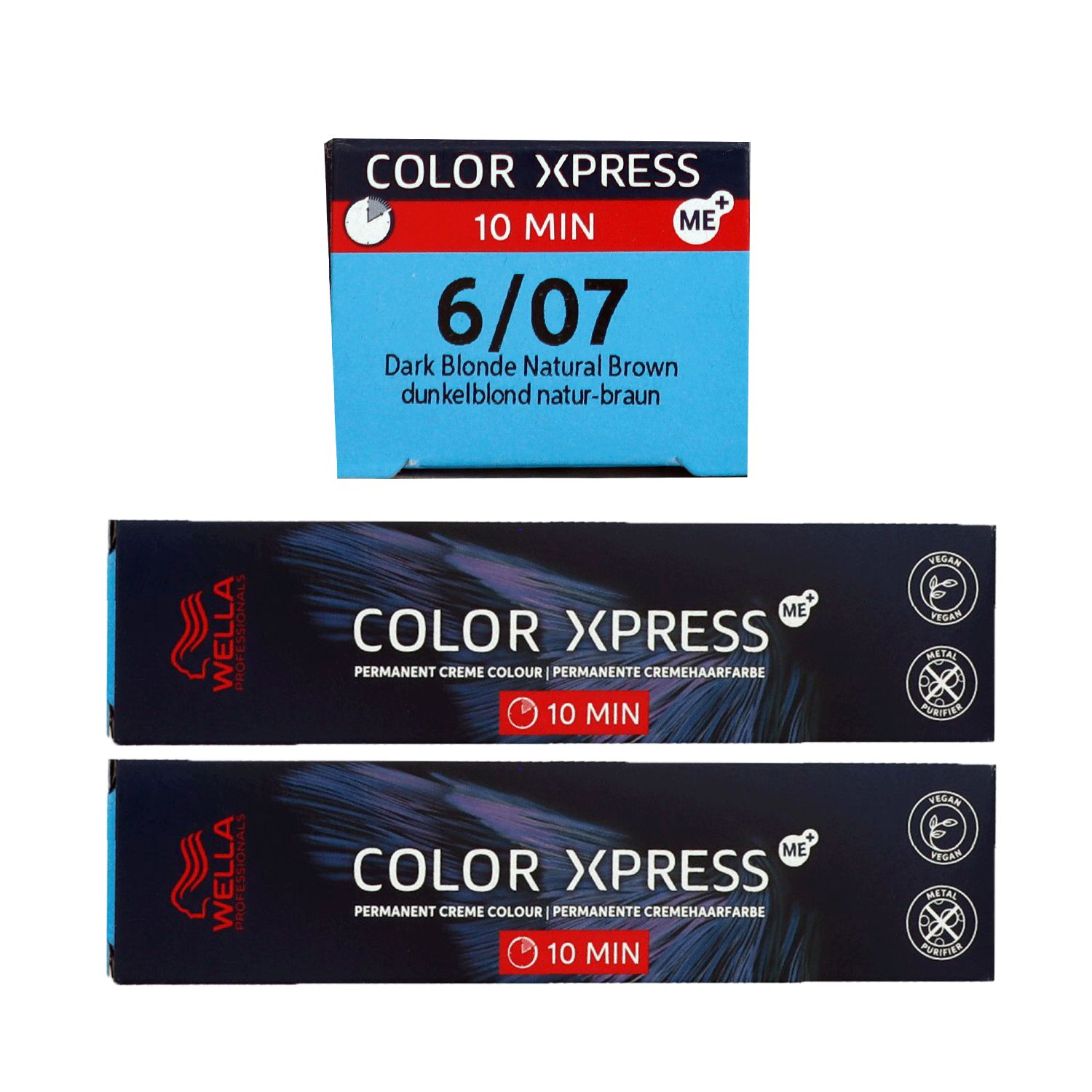 Wella Color Xpress 2 x 60 ml 6/07 dunkelblond natur braun Haarfarbe Set