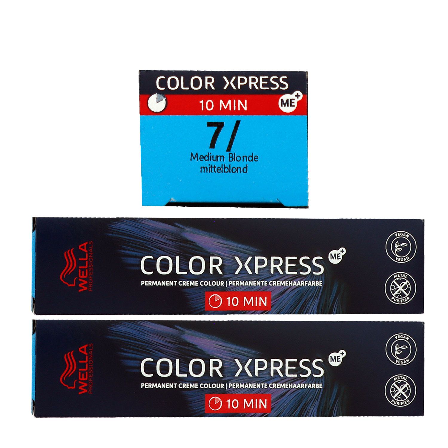 Wella Color Xpress 2 x 60 ml 7/ mittelblond Haarfarbe Set