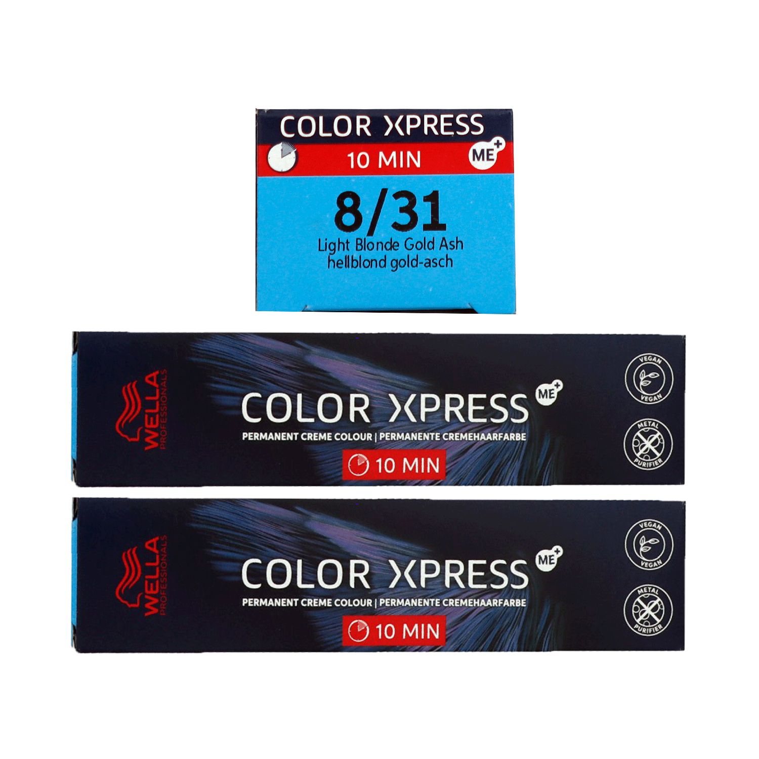 Wella Color Xpress 2 x 60 ml 8/31 hellblond gold asch Haarfarbe Set