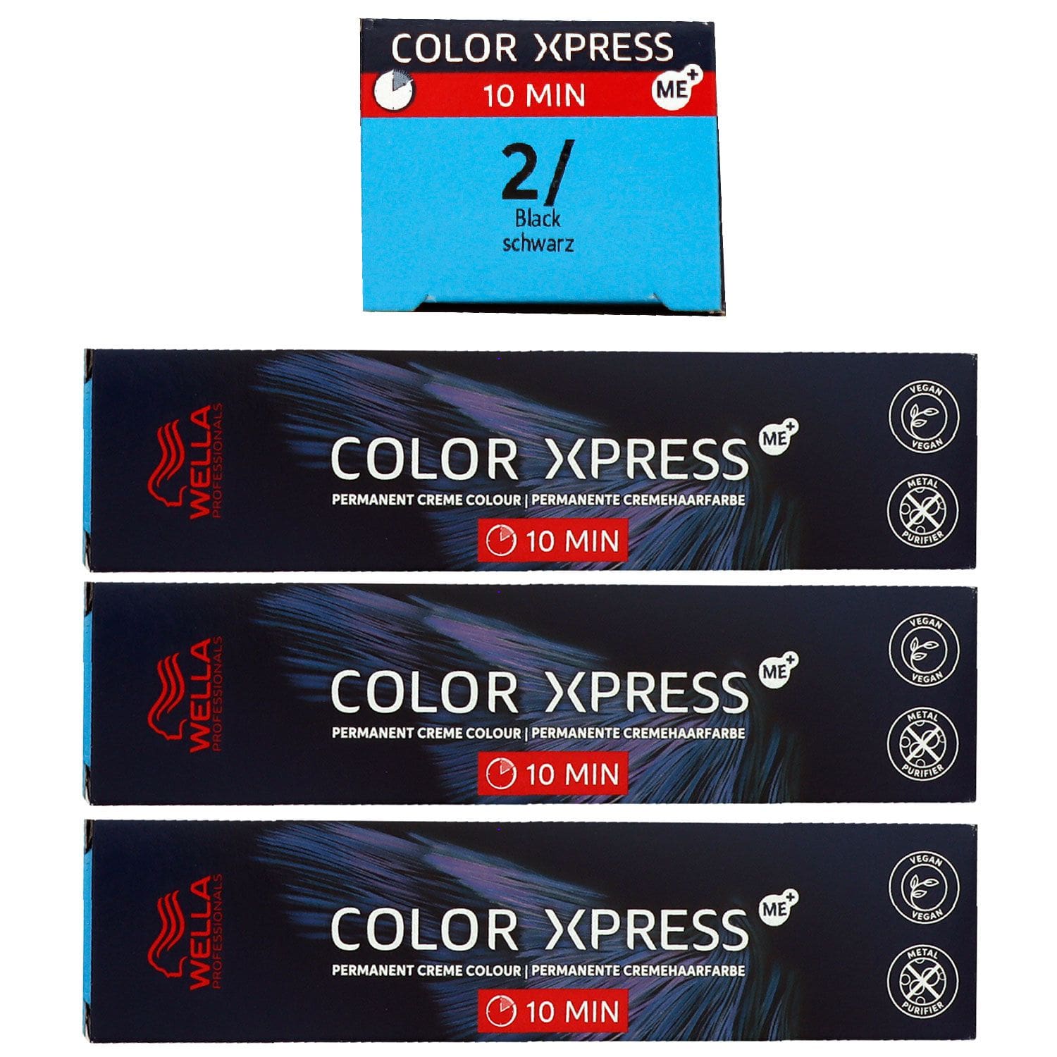 Wella Color Xpress 3 x 60 ml 2/ schwarz Haarfarbe Set
