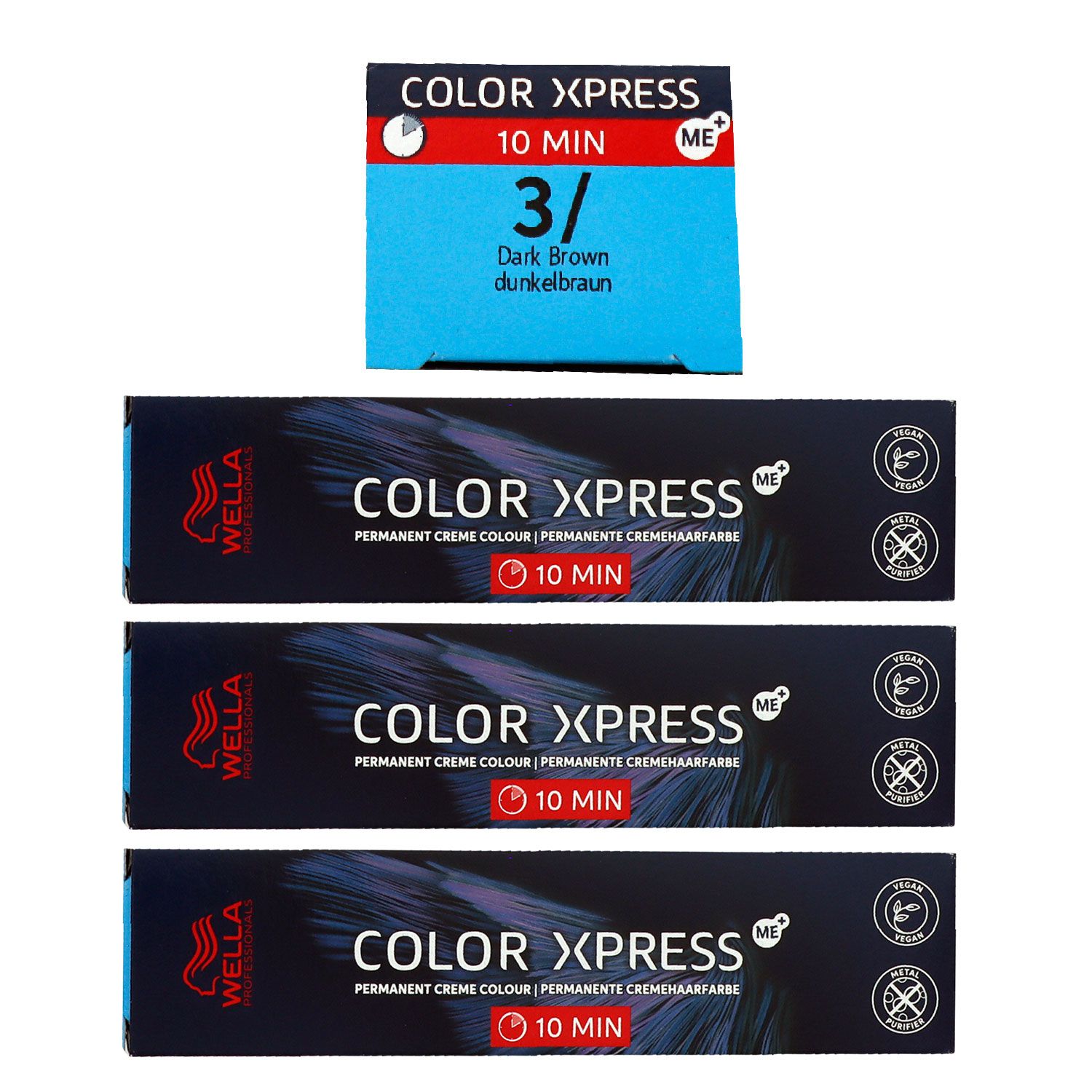 Wella Color Xpress 3 x 60 ml 3/ dunkelbraun Haarfarbe Set