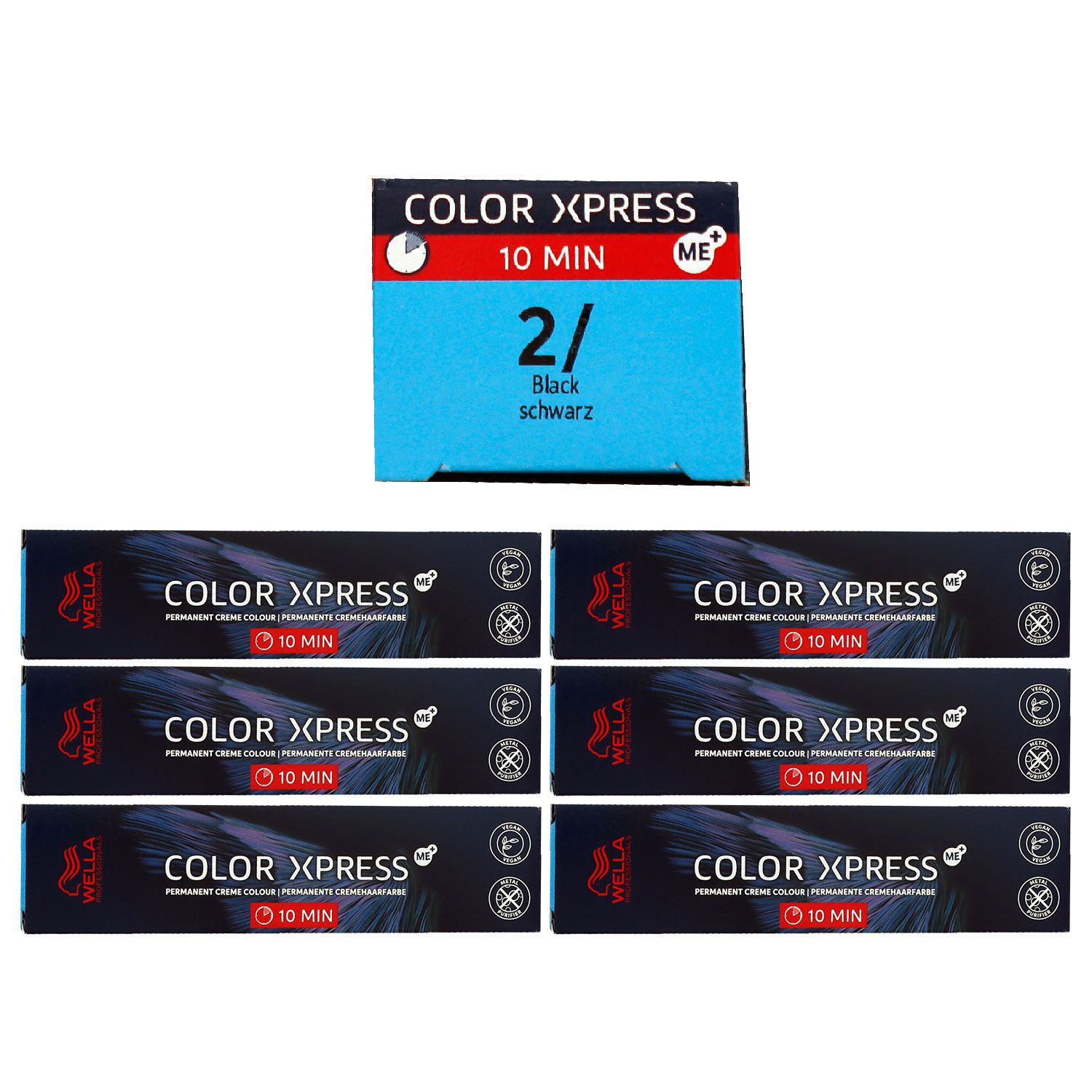 Wella Color Xpress 6 x 60 ml 2/ schwarz Haarfarbe Set