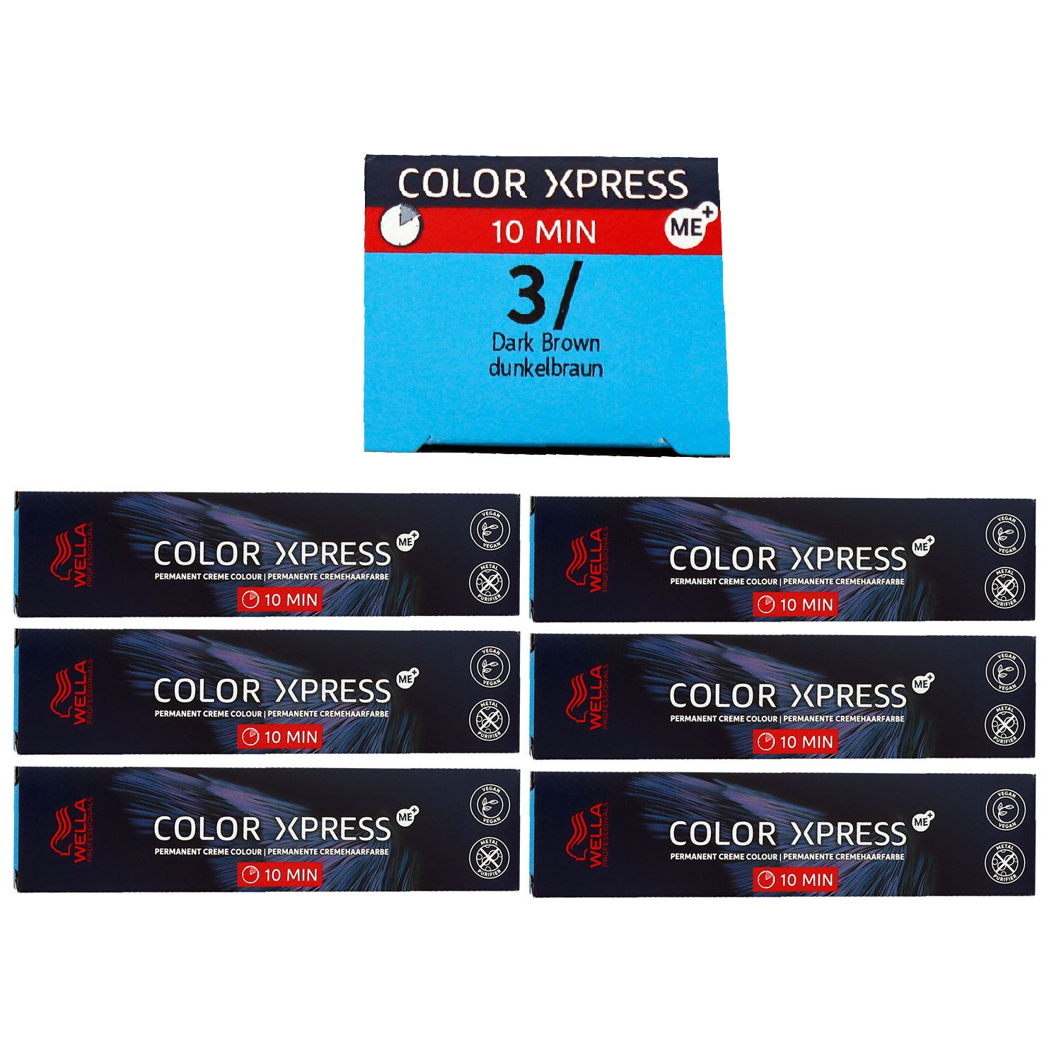 Wella Color Xpress 6 x 60 ml 3/ dunkelbraun Haarfarbe Set