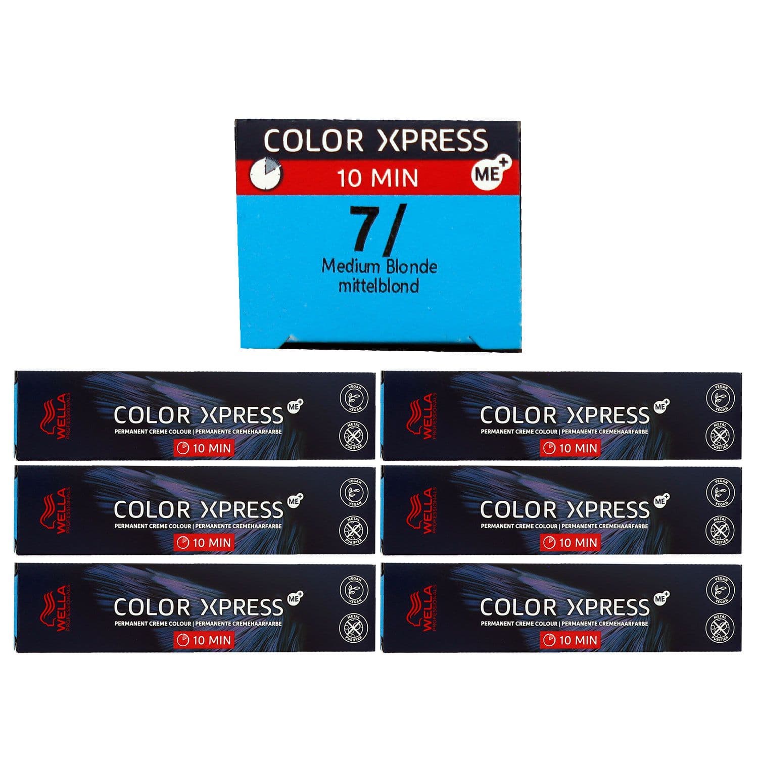 Wella Color Xpress 6 x 60 ml 7/ mittelblond Haarfarbe Set