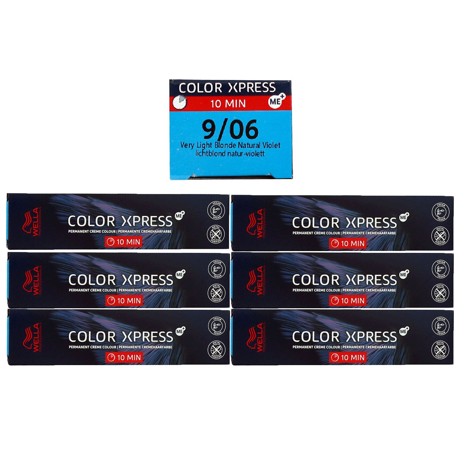 Wella Color Xpress 6 x 60 ml 9/06 lichtblond natur violett Haarfarbe Set