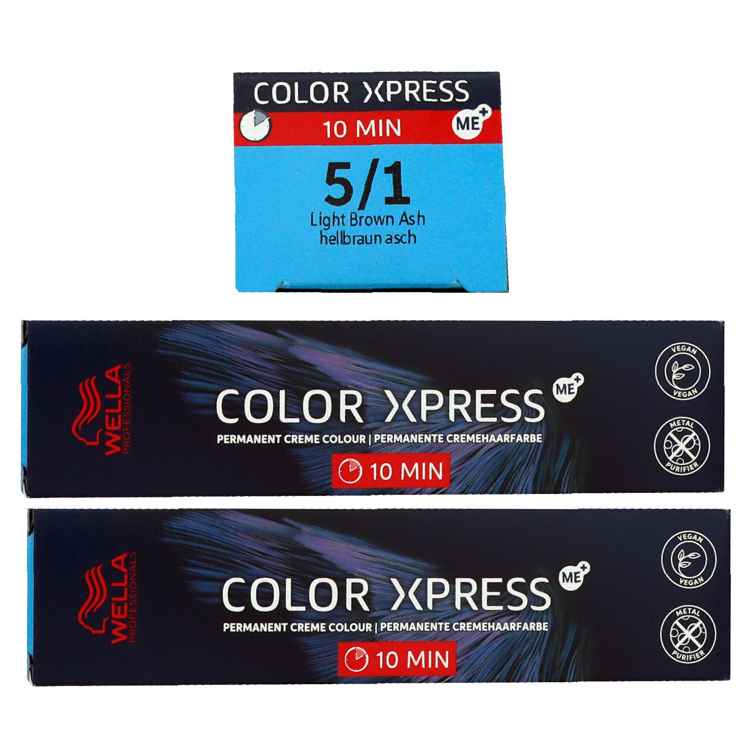 Wella Color Xpress 60 ml 2 x 5/1 hellbraun asch Haarfarbe Set