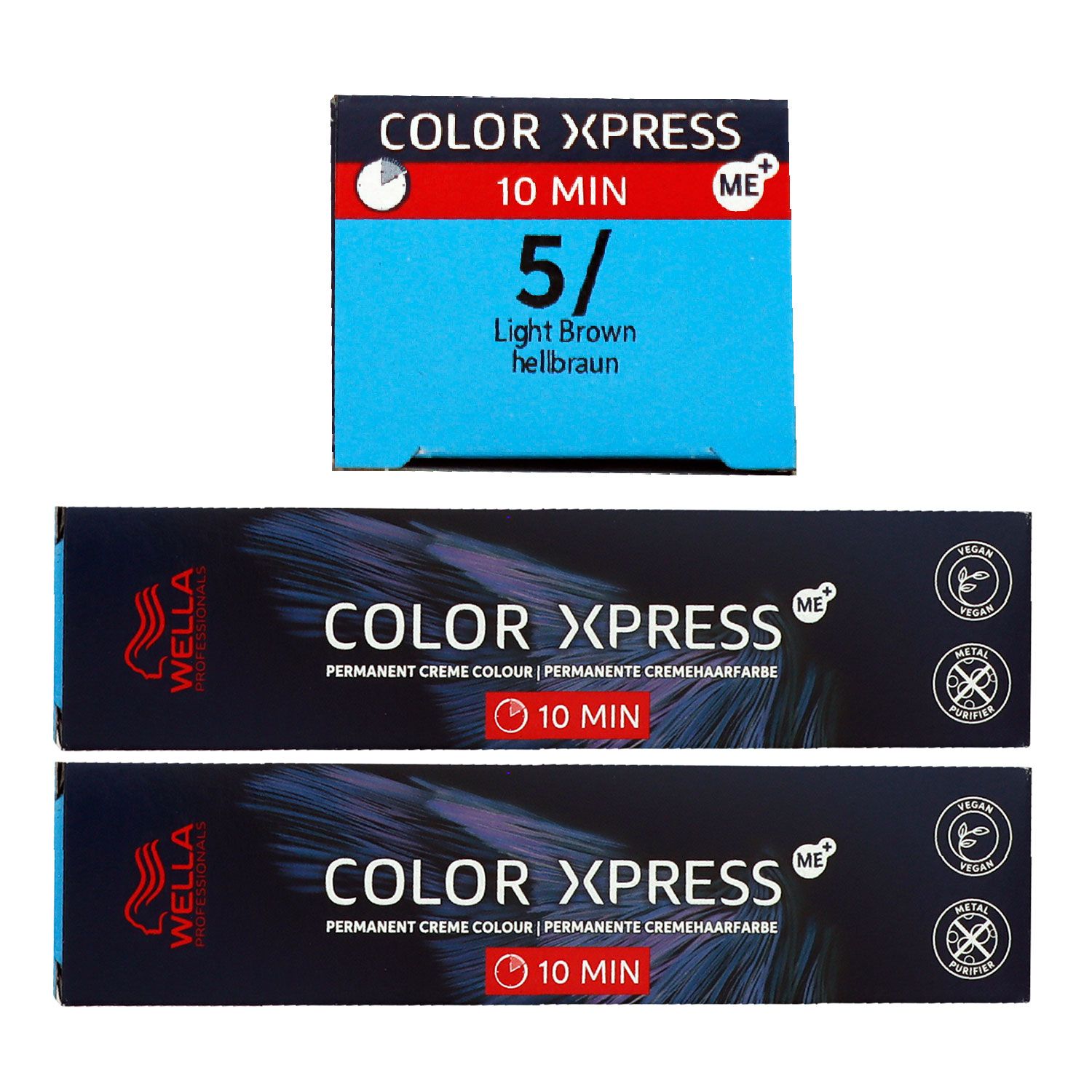 Wella Color Xpress 60 ml 2 x 5/ hellbraun Haarfarbe Set