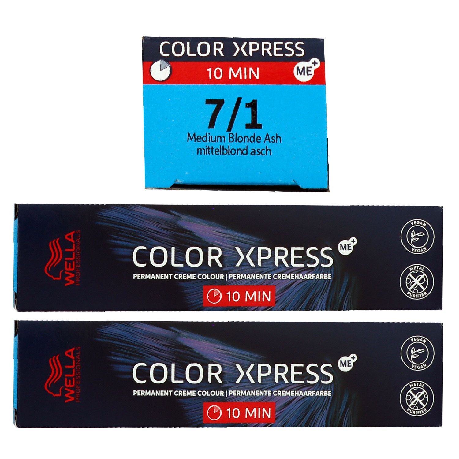 Wella Color Xpress 60 ml 2 x 7/1 mittelblond asch Haarfarbe Set