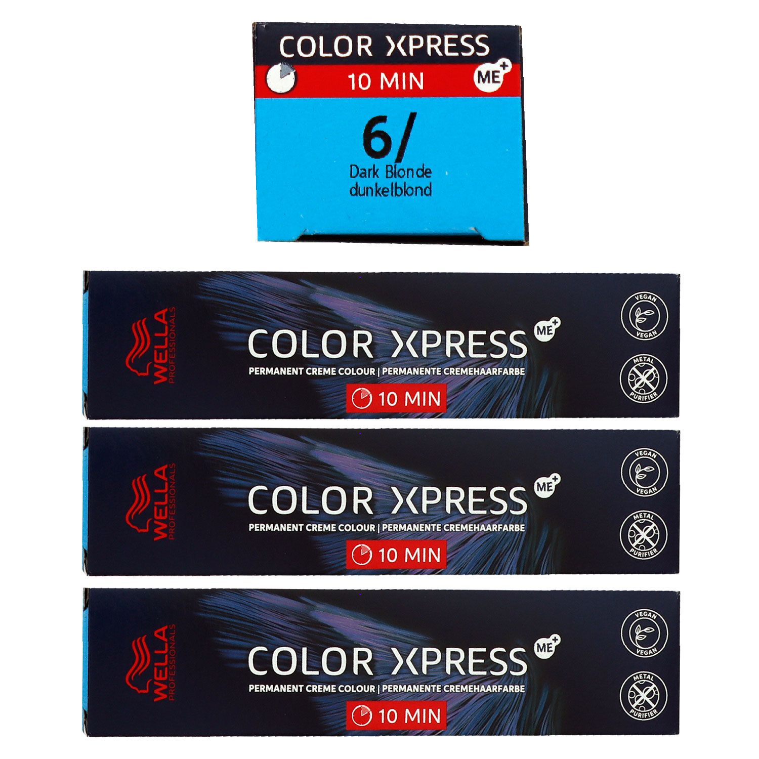 Wella Color Xpress 60 ml 3 x 6/ dunkelblond Haarfarbe Set