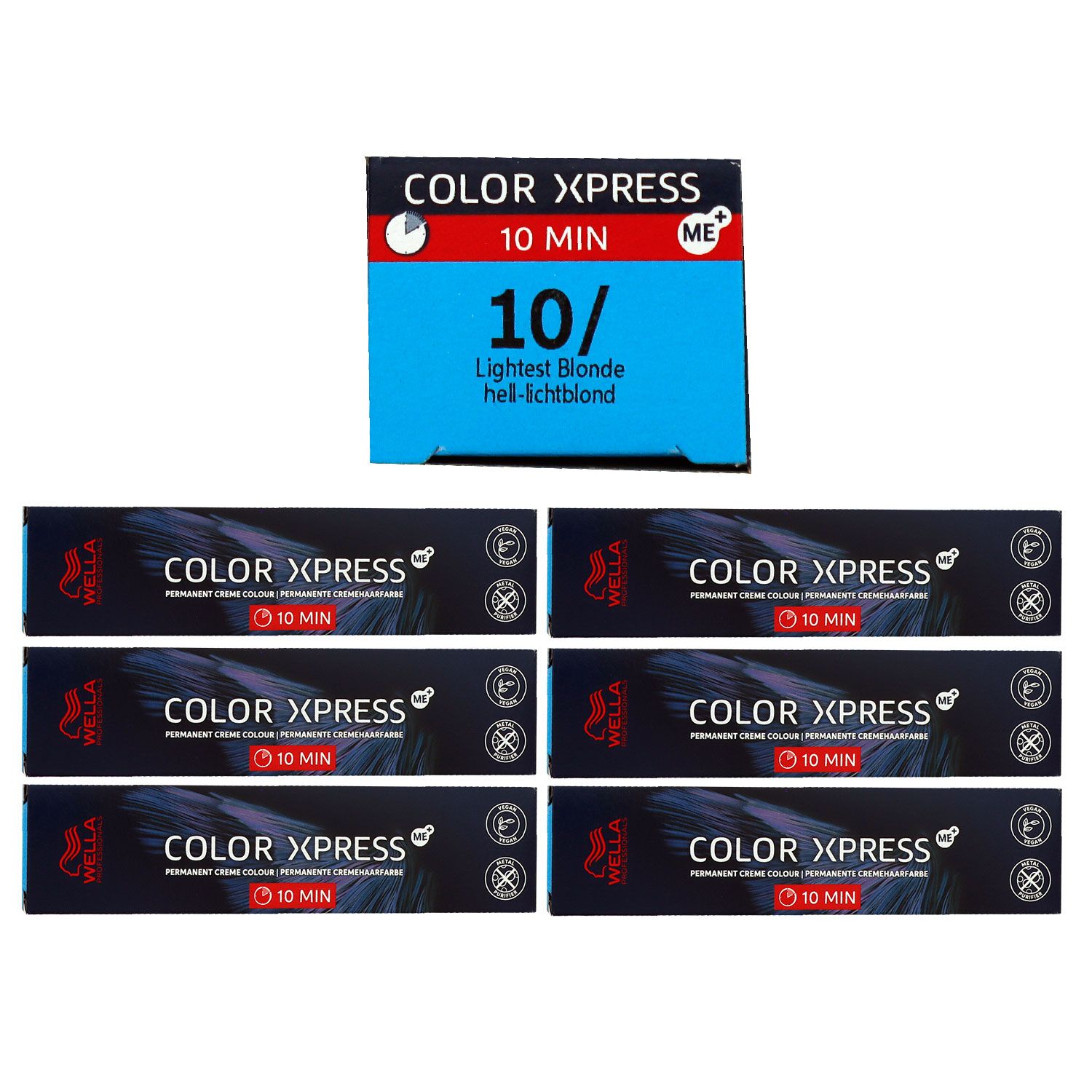 Wella Color Xpress 60 ml 6 x 10/ hell lichtblond Haarfarbe Set