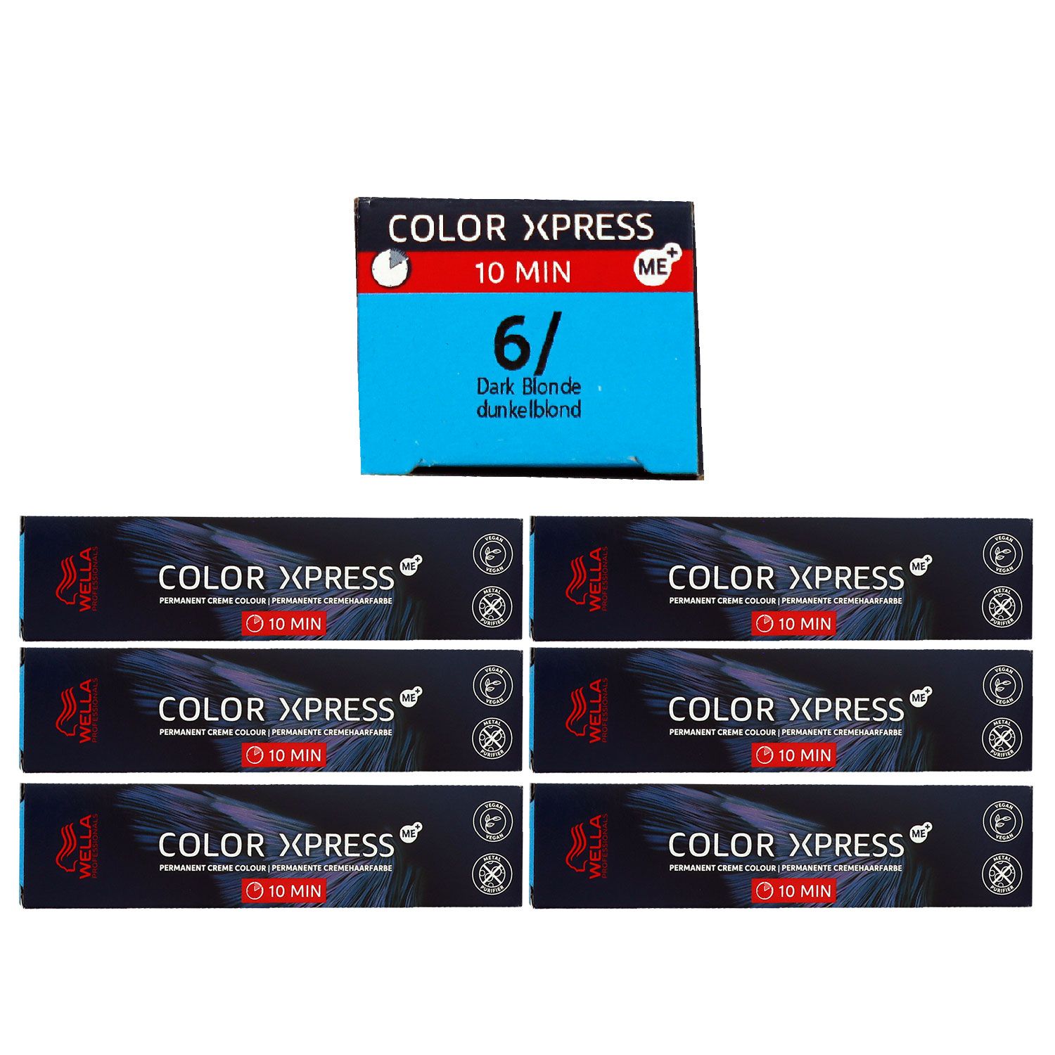 Wella Color Xpress 60 ml 6 x 6/ dunkelblond Haarfarbe Set