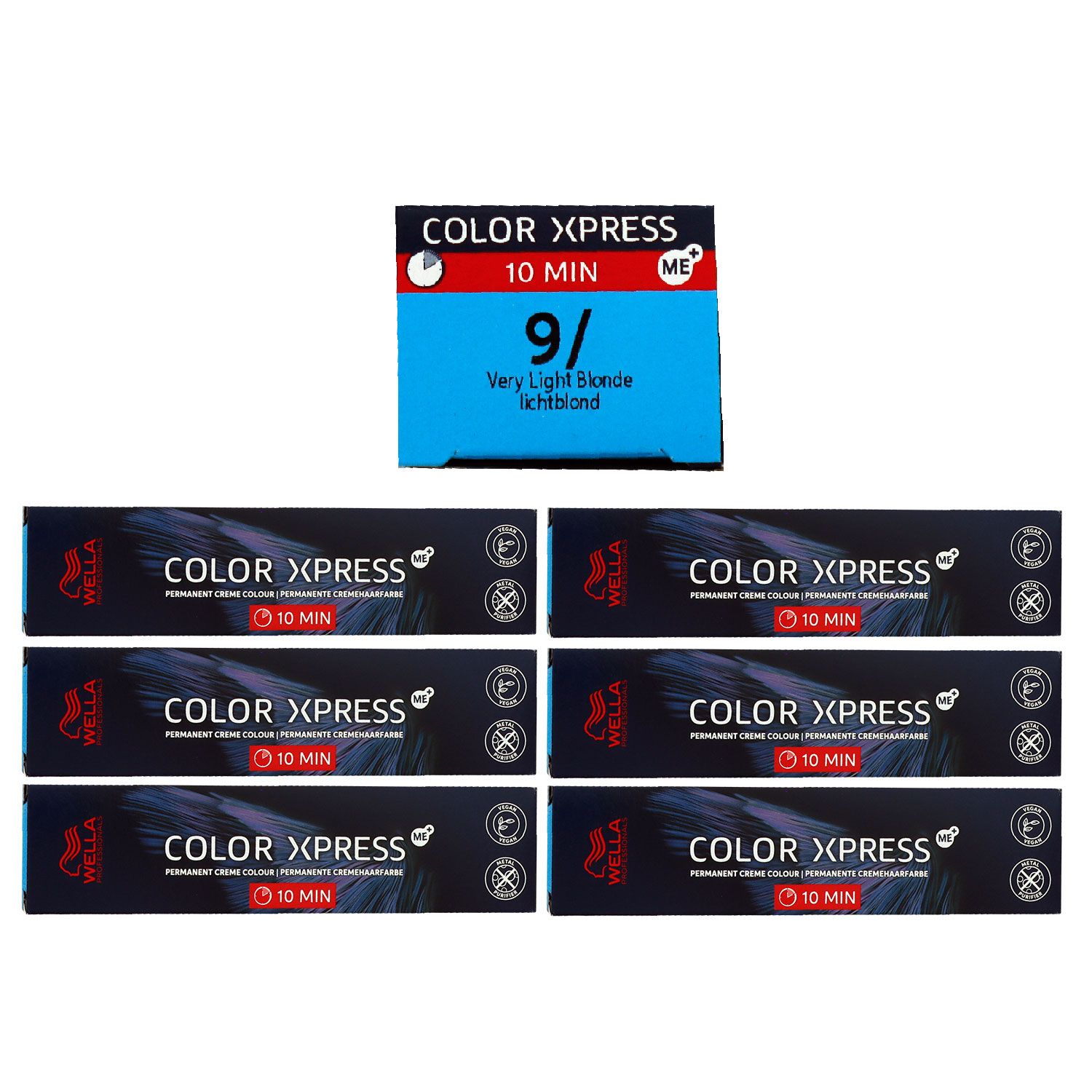 Wella Color Xpress 60 ml 6 x 9/ lichtblond Haarfarbe Set
