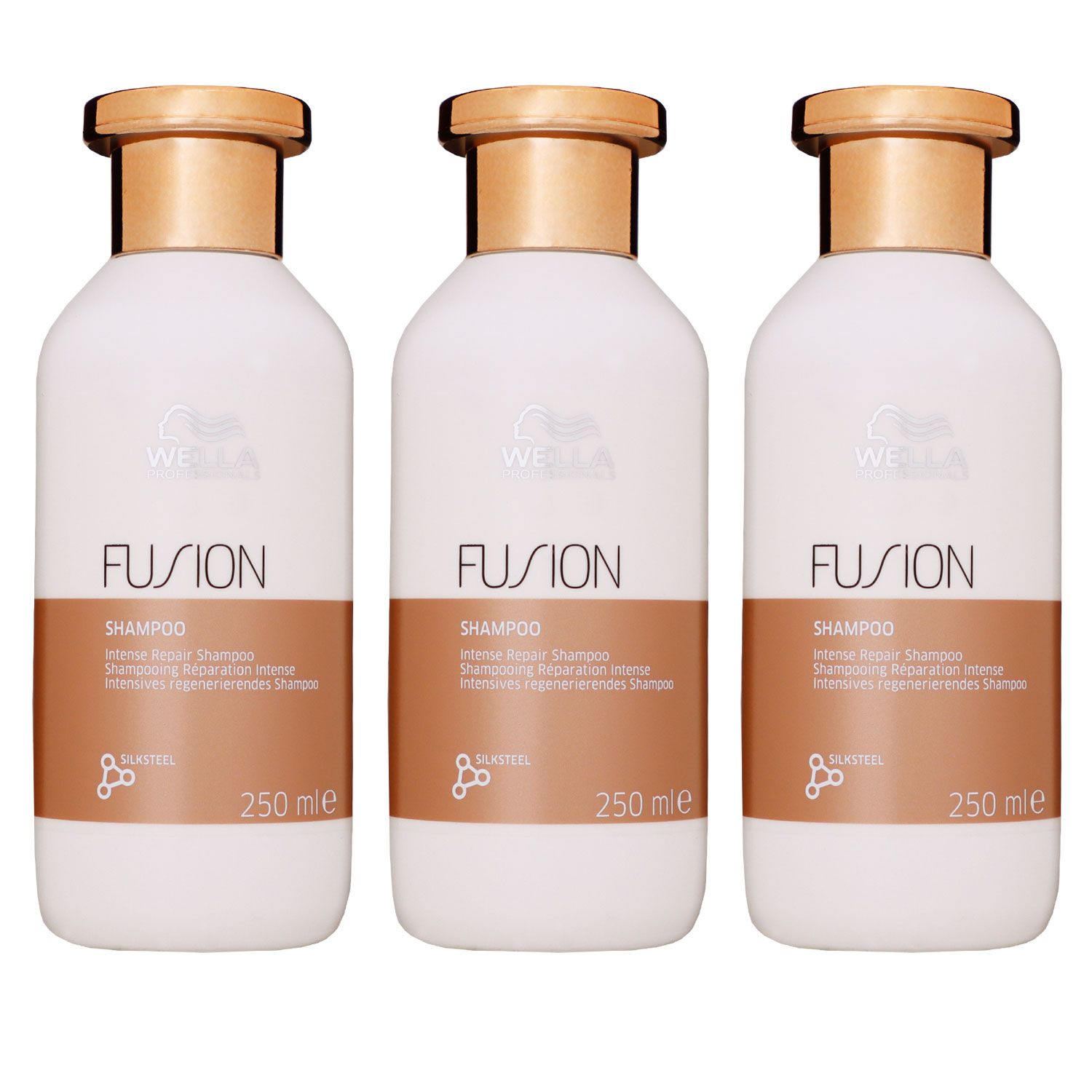 Wella Fusion Intense Repair 3 x 250 ml Shampoo f�r strapaziertes Haar Set