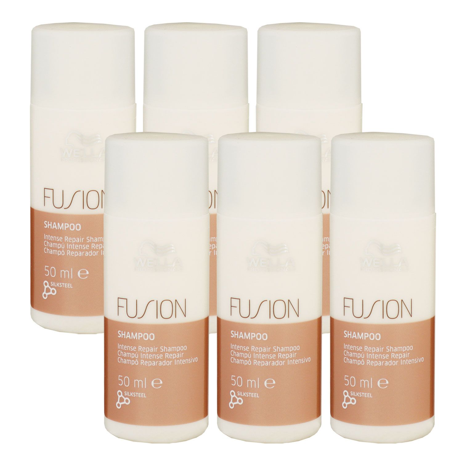Wella Fusion Intense Repair 6 x 50 ml Shampoo Haarshampoo Set
