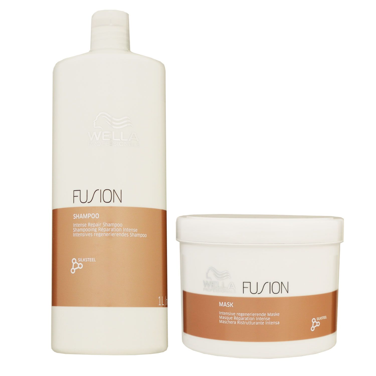 Wella Fusion Intense Repair Shampoo 1000 ml & Maske 500 ml Set