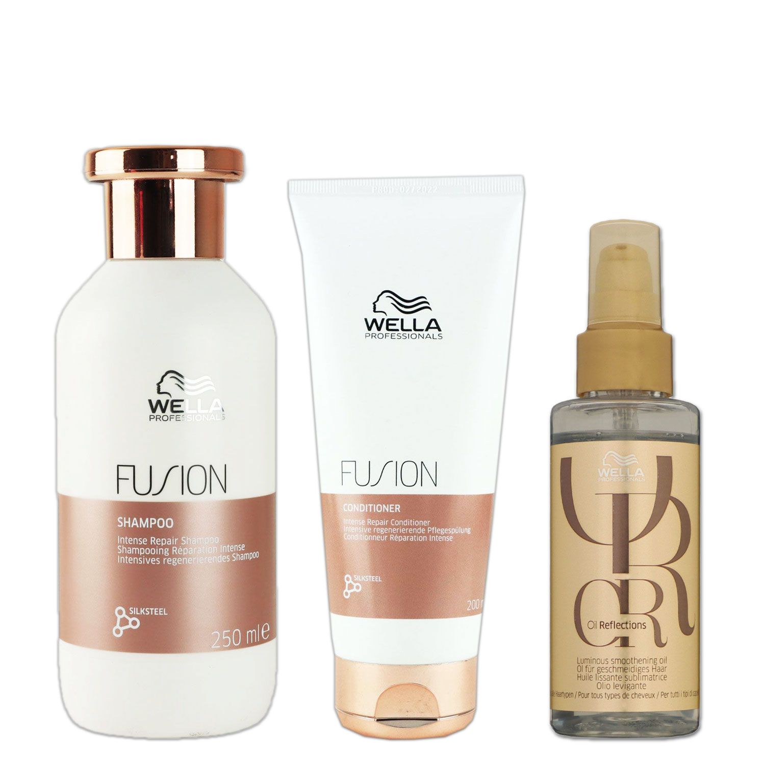 Wella Fusion Intense Repair Shampoo 250 ml & Conditioner 200 ml & Haaroil 100 ml Set