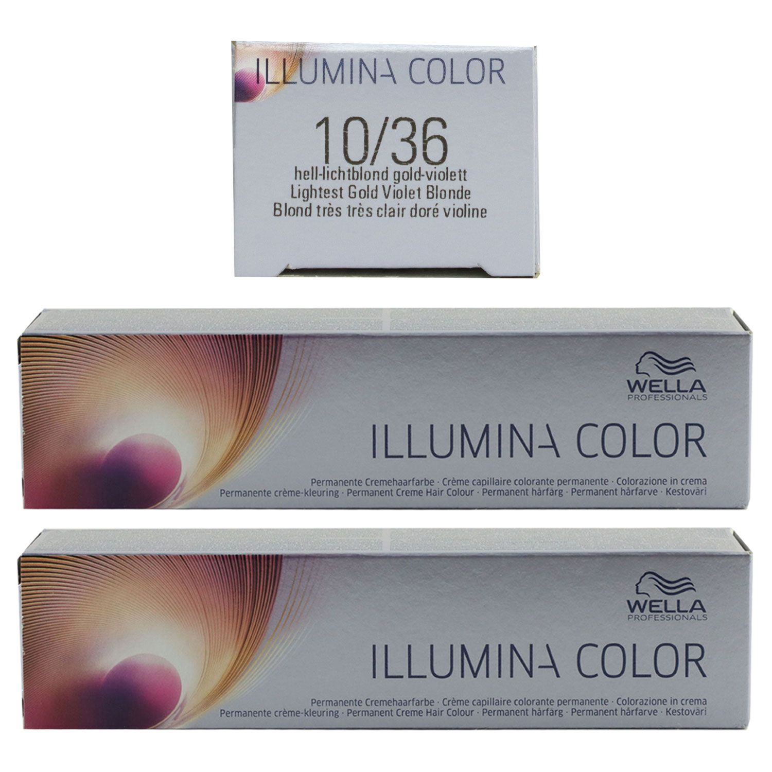Wella Illumina 2 x 60 ml 10/36 hell lichtblond gold violett Set