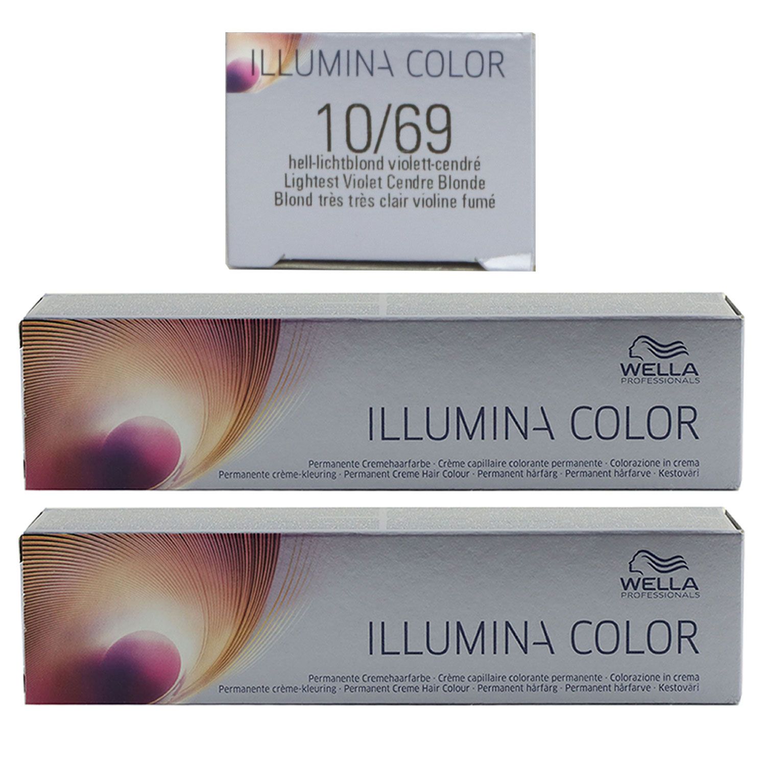 Wella Illumina 2 x 60 ml 10/69 hell lichtblond violett cendre Set