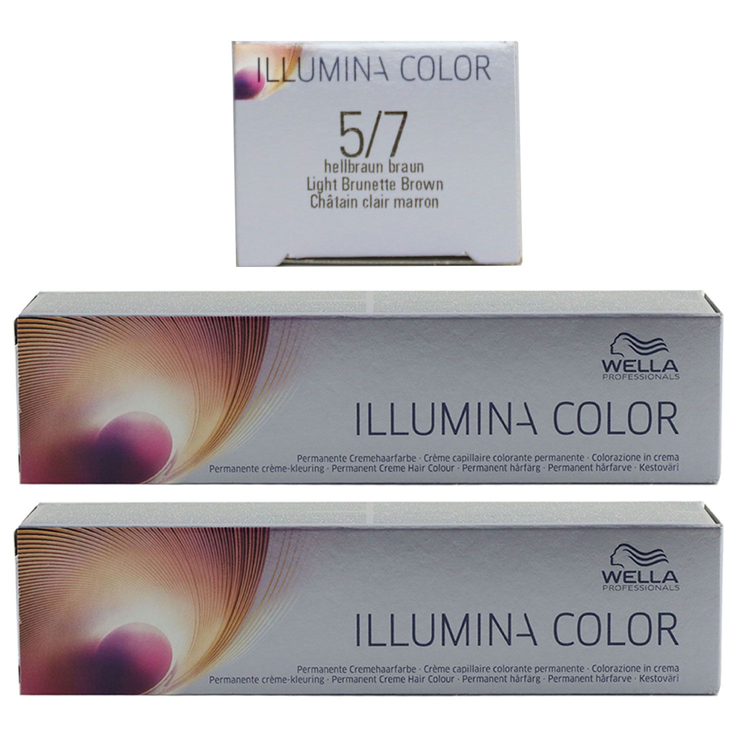 Wella Illumina 2 x 60 ml 5/7 hellbraun braun Set