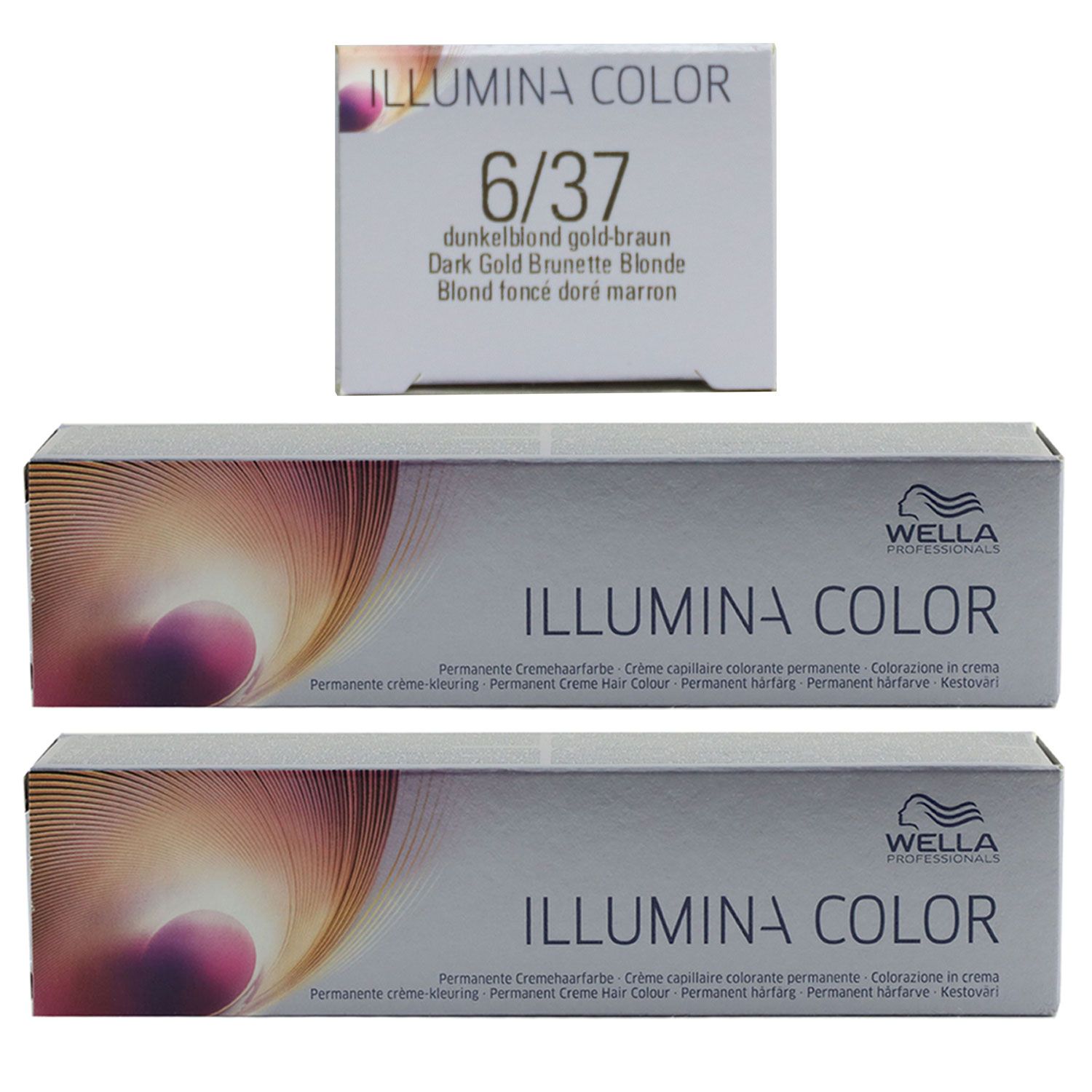 Wella Illumina 2 x 60 ml 6/37 dunkelblond gold braun Set