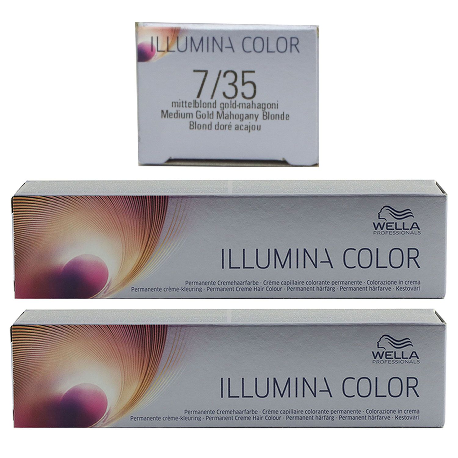 Wella Illumina 2 x 60 ml 7/35 mittelblond gold mahagoni Set