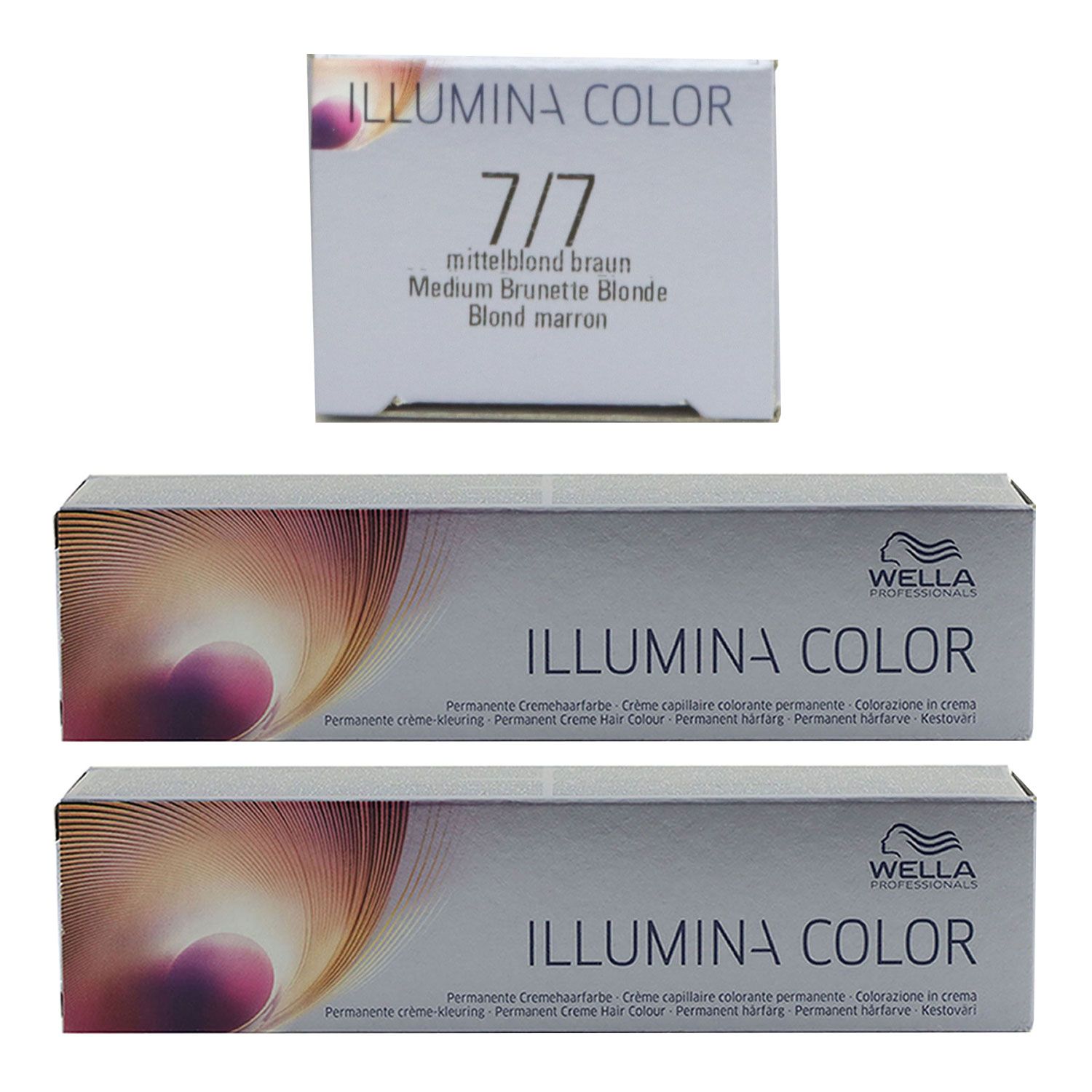 Wella Illumina 2 x 60 ml 7/7 mittelblond braun Set