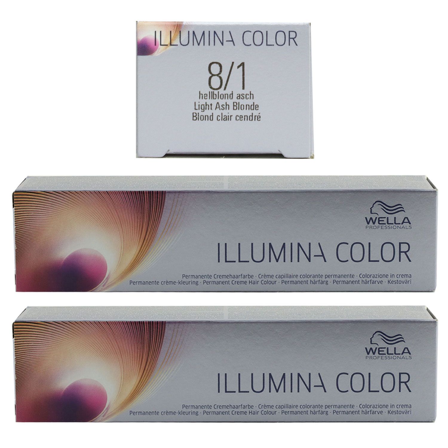 Wella Illumina 2 x 60 ml 8/1 hellblond asch Set