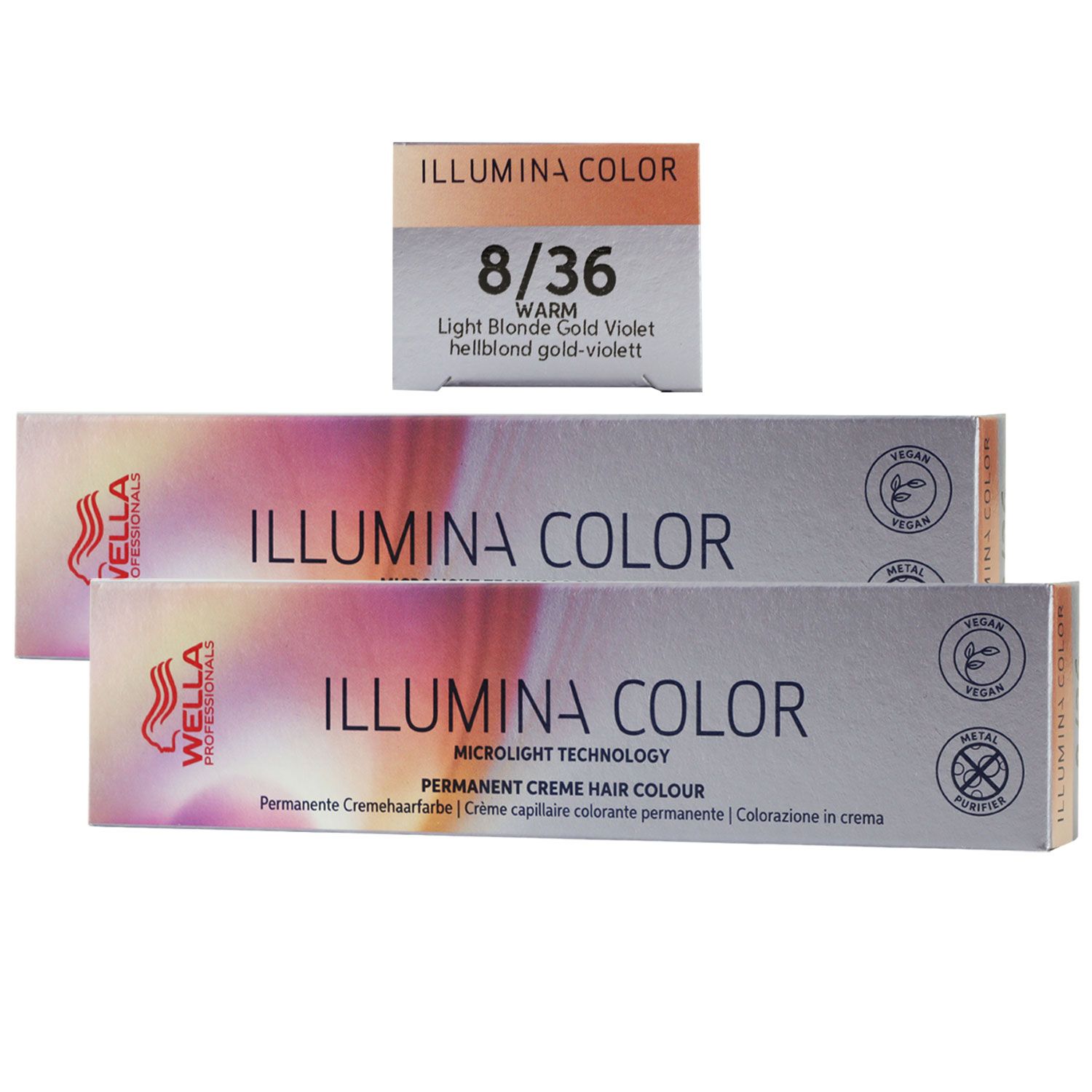 Wella Illumina 2 x 60 ml 8/36 hellblond gold violett Set