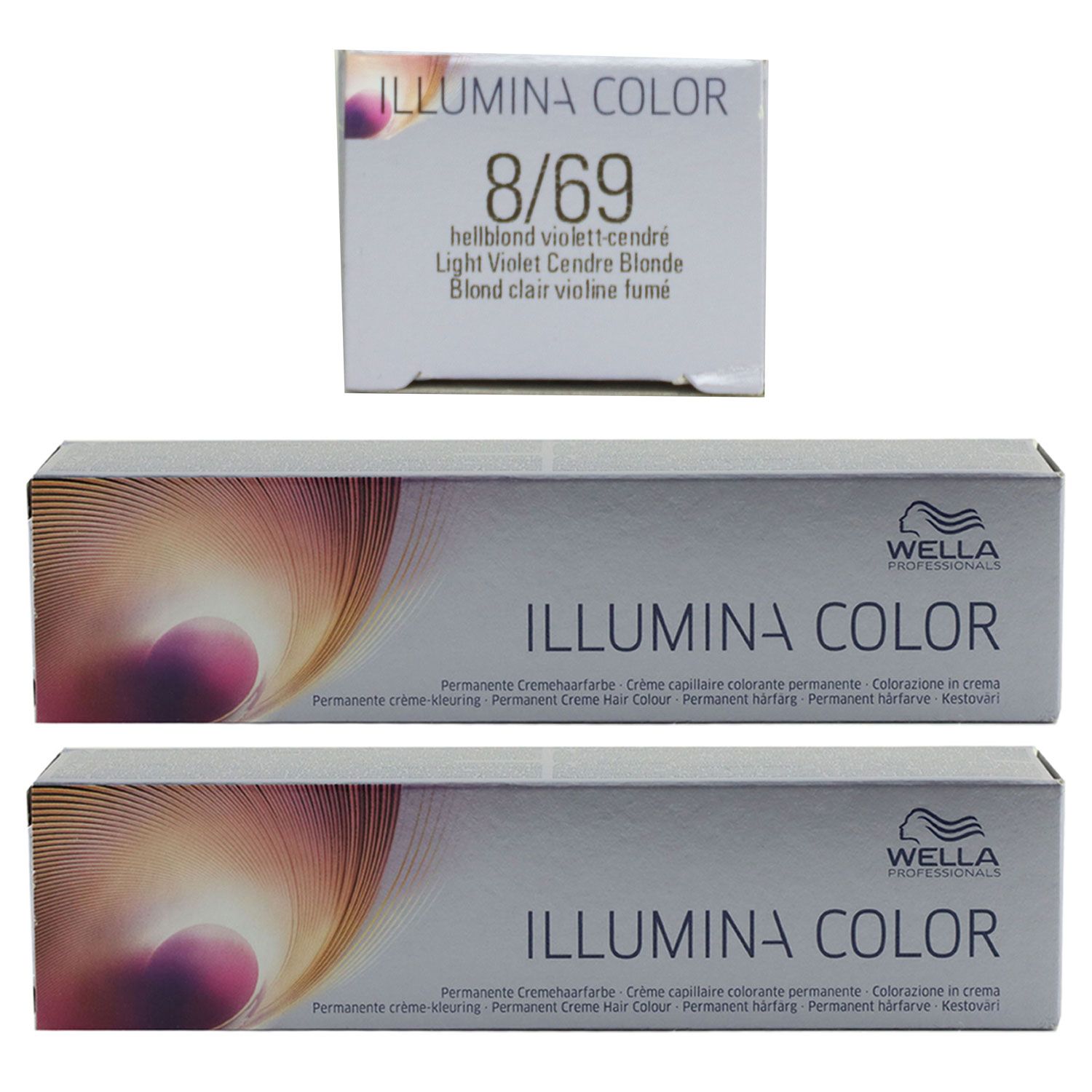 Wella Illumina 2 x 60 ml 8/69 hellblond violett cendre Set