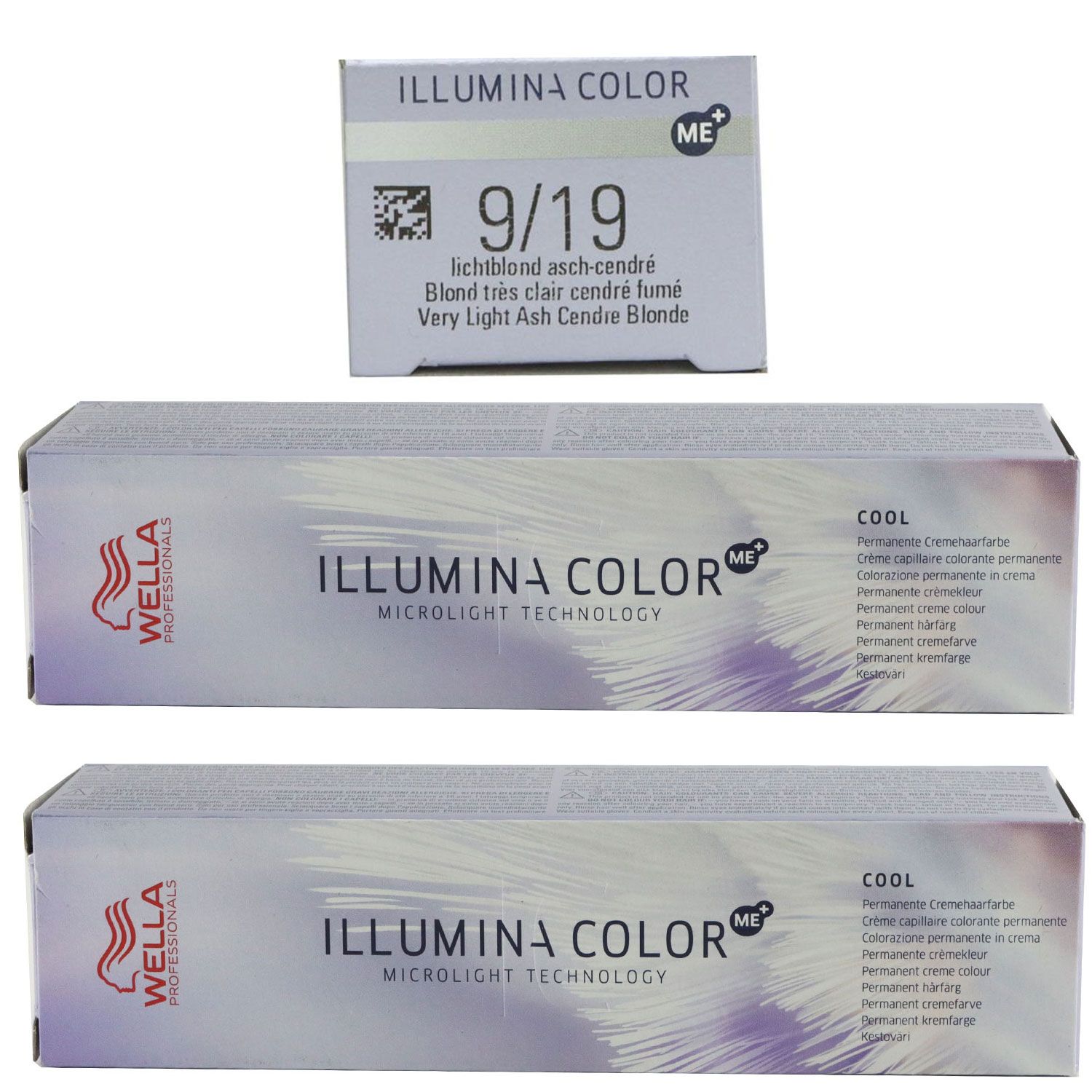 Wella Illumina 2 x 60 ml 9/19 lichtblond asch cendre Set