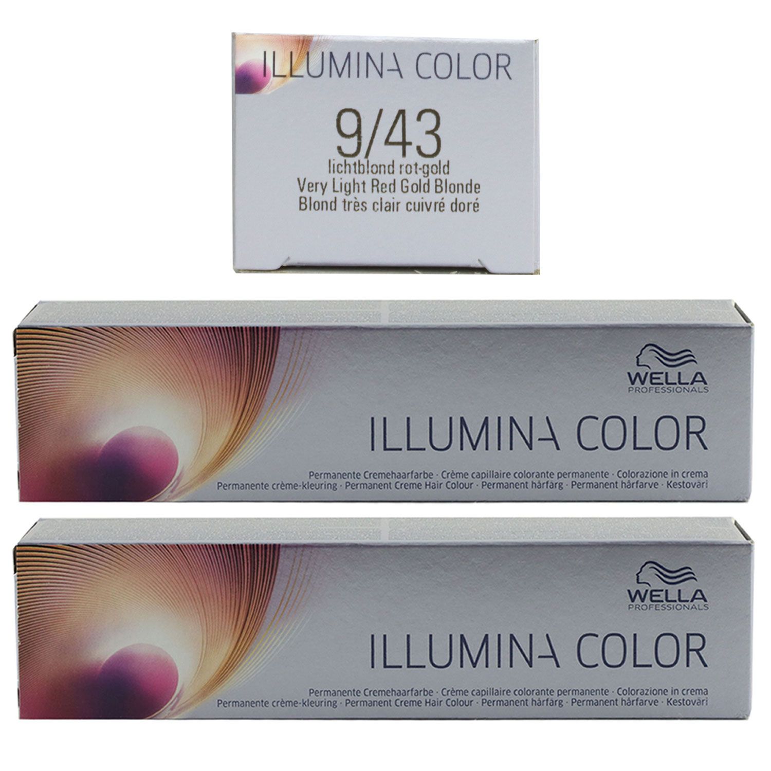 Wella Illumina 2 x 60 ml 9/43 lichtblond rot gold Set