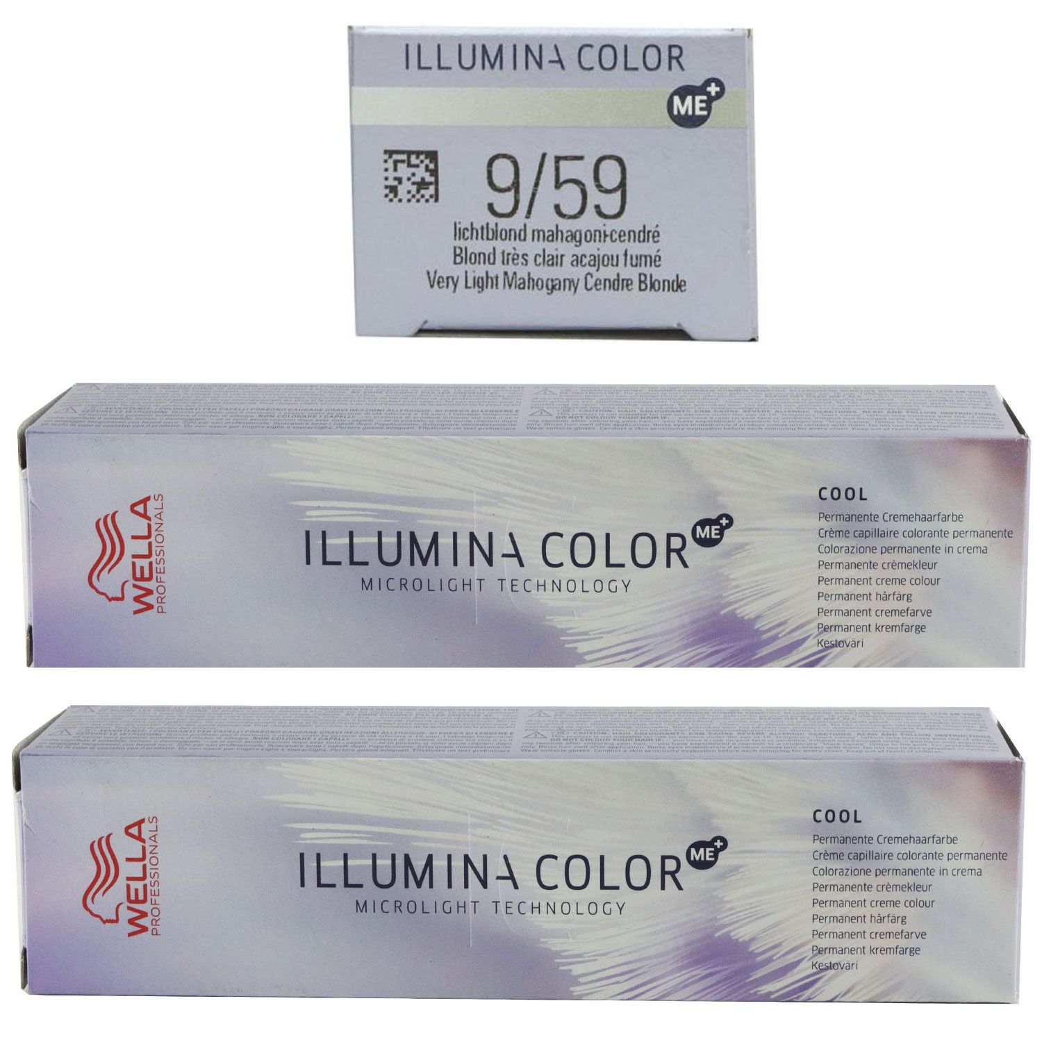 Wella Illumina 2 x 60 ml 9/59 lichtblond mahagoni cendre Set
