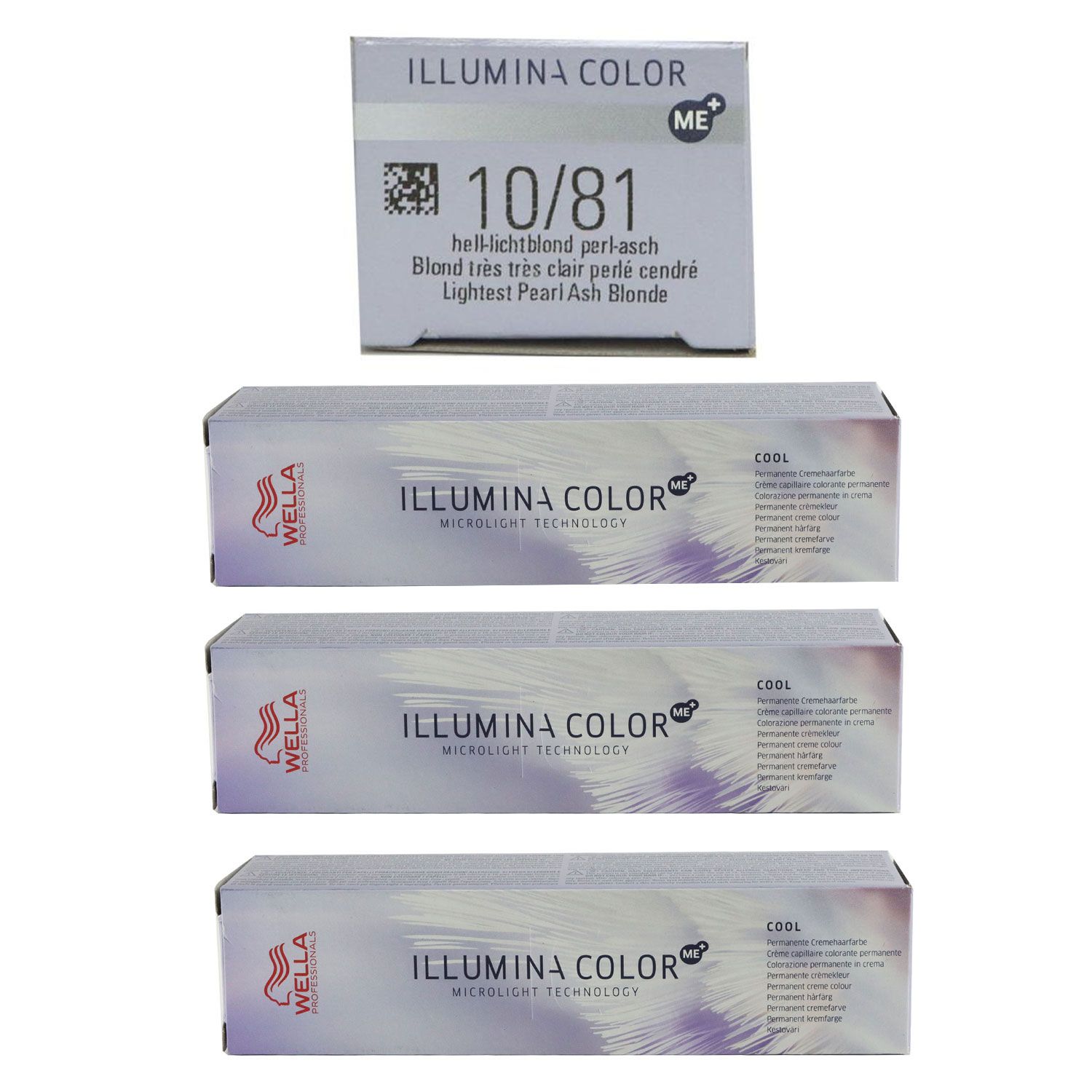 Wella Illumina 3 x 60 ml 10/81 hell lichtblond perl asch Set