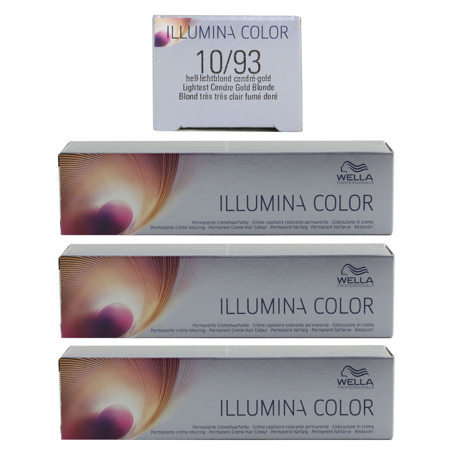 Wella Illumina 3 x 60 ml 10/93 hell lichtblond cendre gold Set