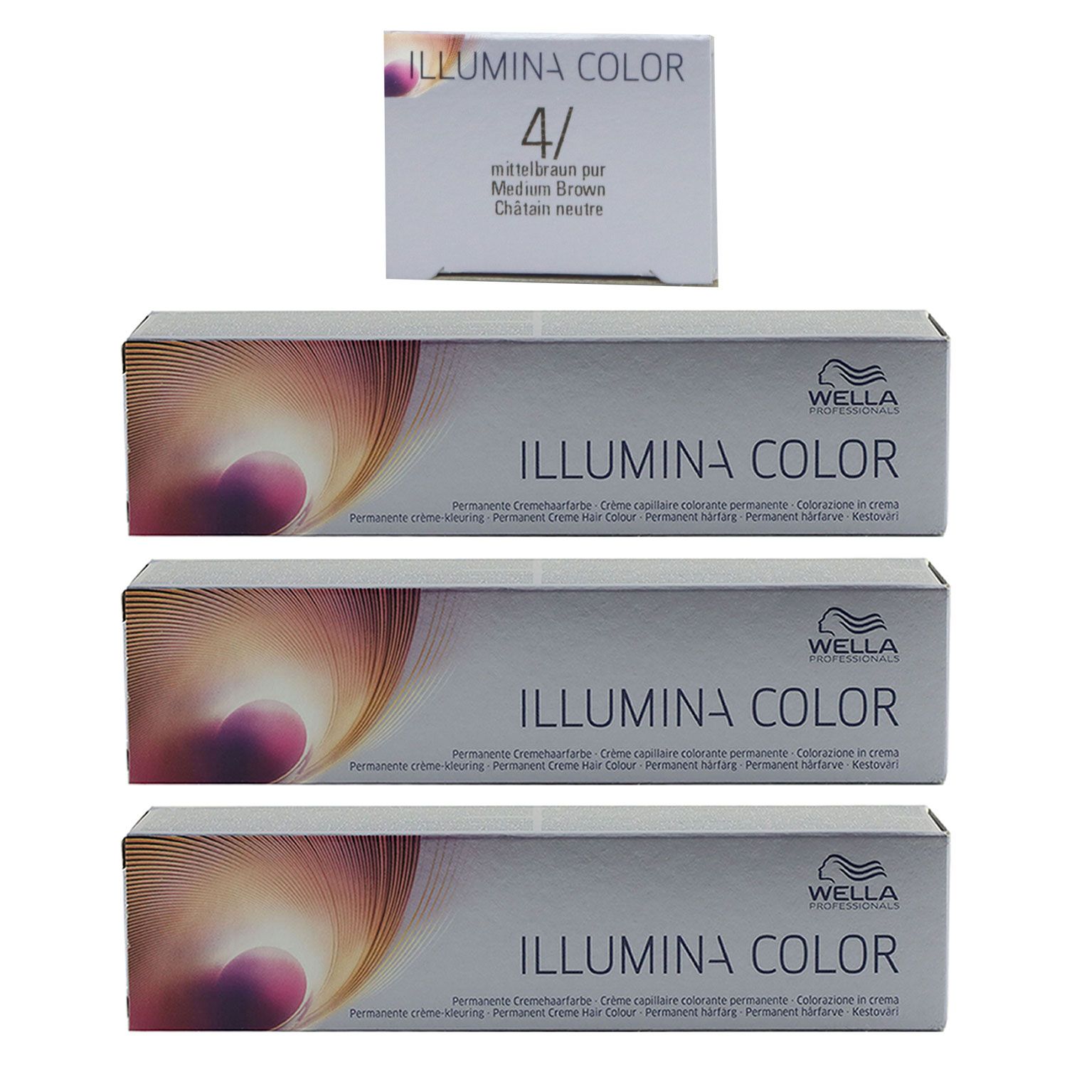 Wella Illumina 3 x 60 ml 4/ mittelbraun Set