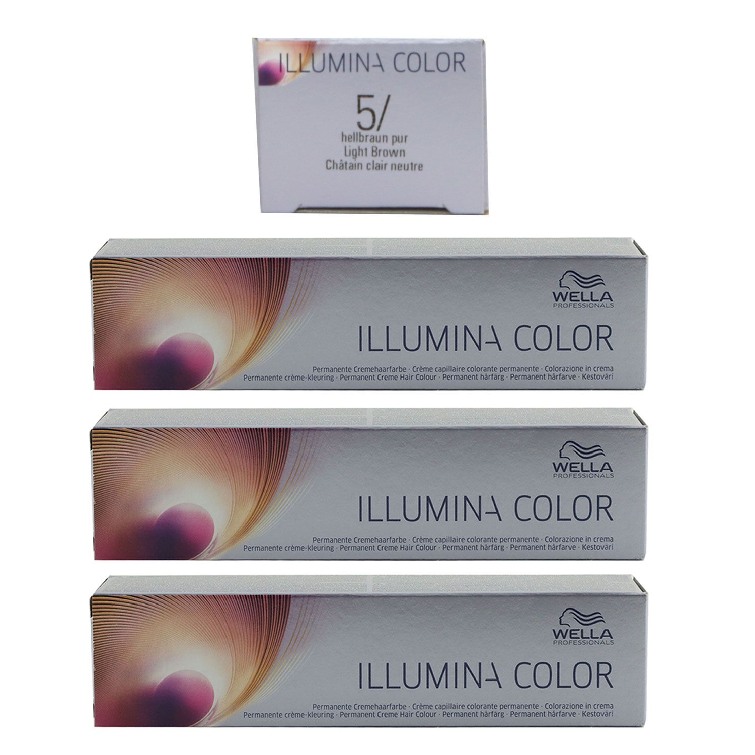 Wella Illumina 3 x 60 ml 5/ hellbraun Set