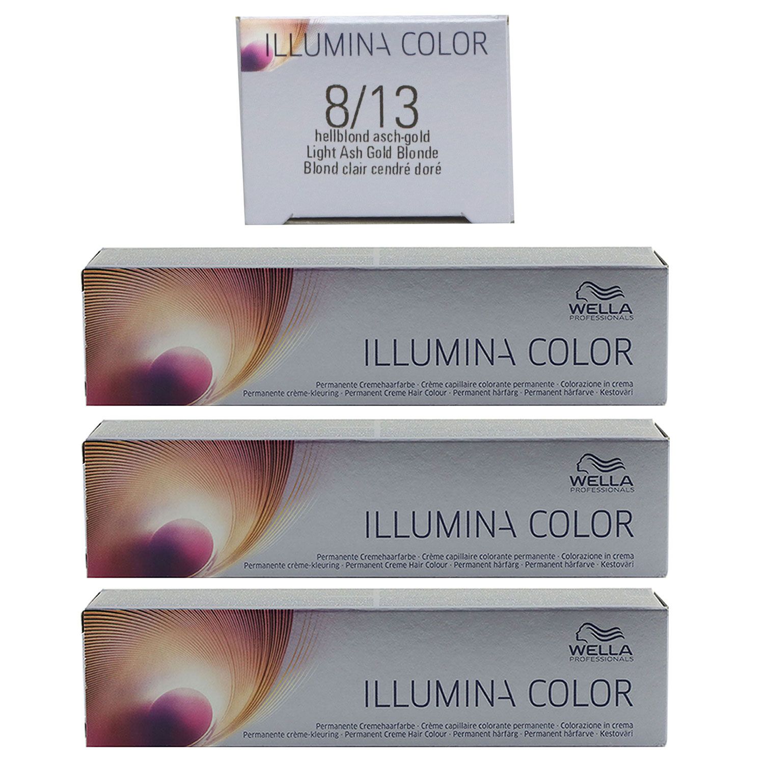 Wella Illumina 3 x 60 ml 8/13 hellblond asch gold Set