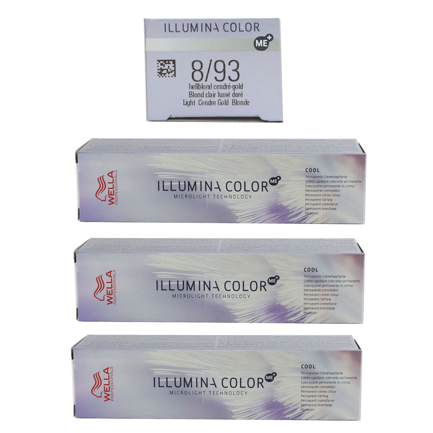 Wella Illumina 3 x 60 ml 8/93 hellblond cendre gold Set