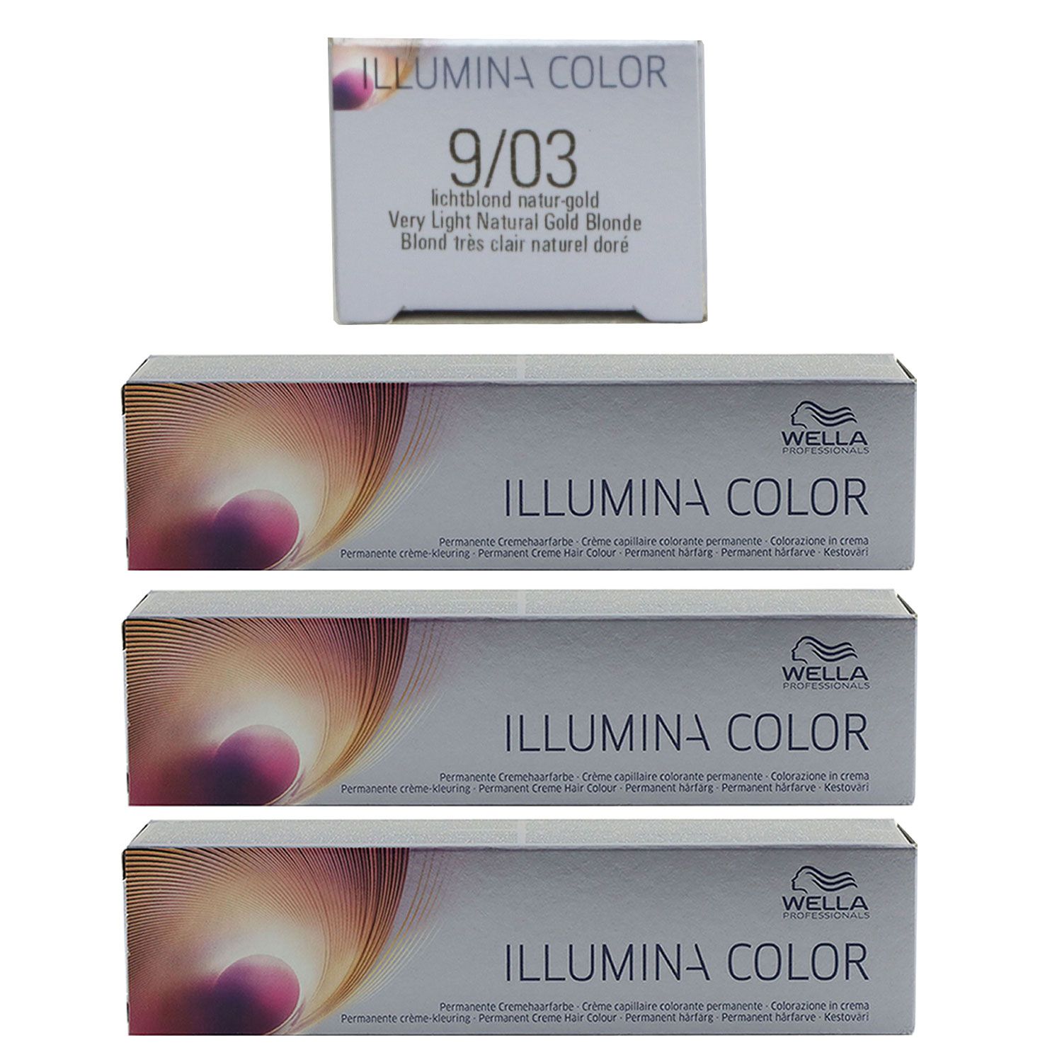 Wella Illumina 3 x 60 ml 9/03 lichtblond natur gold Set