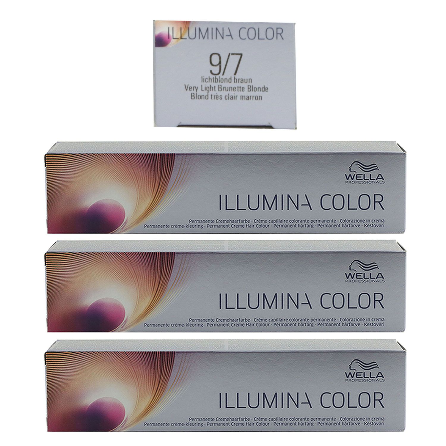 Wella Illumina 3 x 60 ml 9/7 lichtblond braun Set