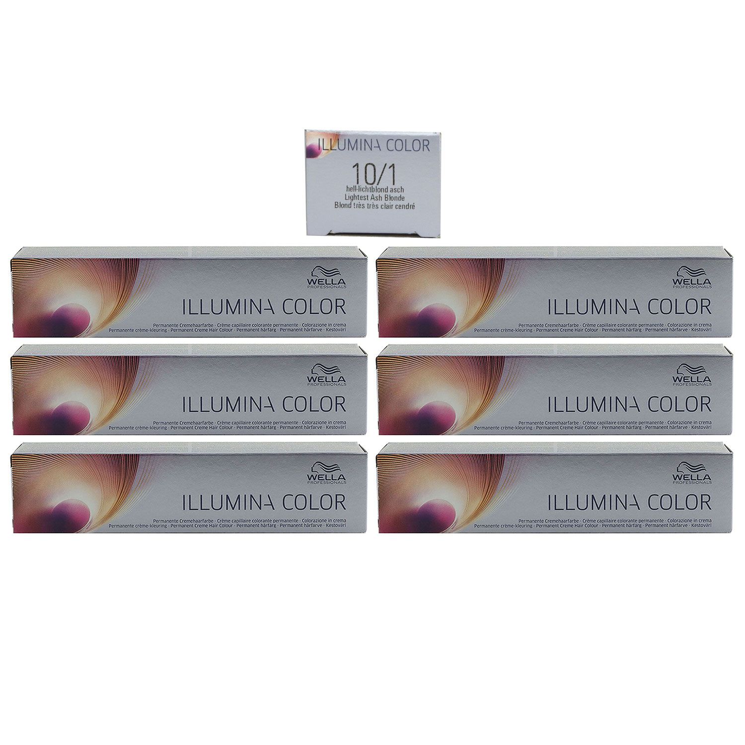 Wella Illumina 6 x 60 ml 10/1 hell lichtblond asch Set