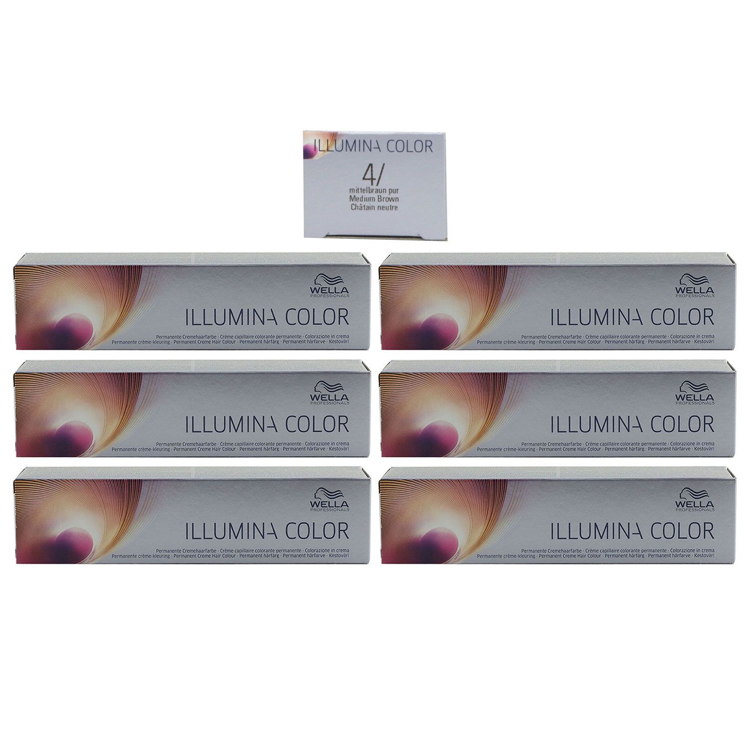 Wella Illumina 6 x 60 ml 4/ mittelbraun Set