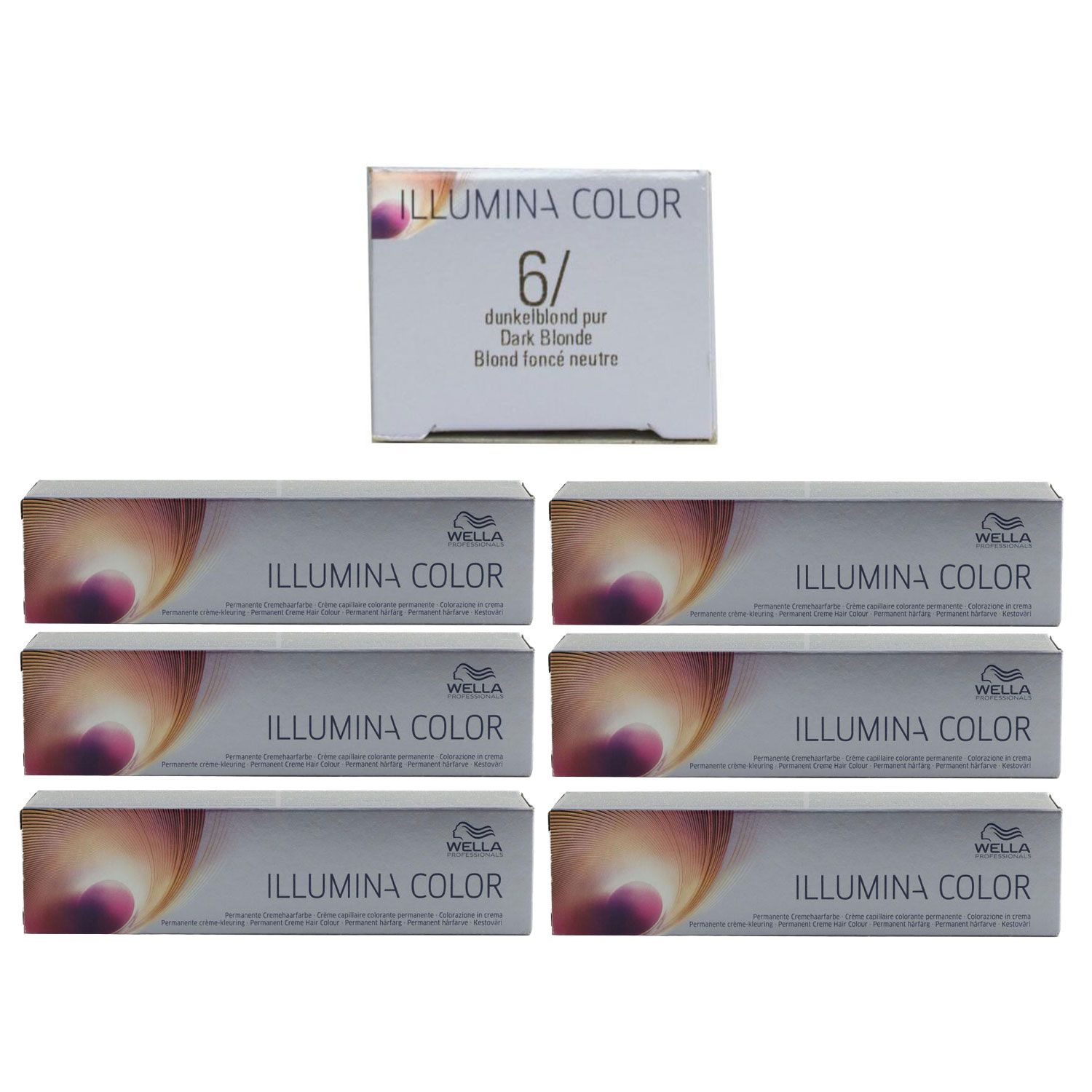 Wella Illumina 6 x 60 ml 6/ dunkelblond Set