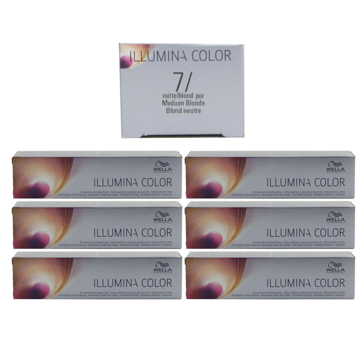 Wella Illumina 6 x 60 ml 7/ mittelblond Set