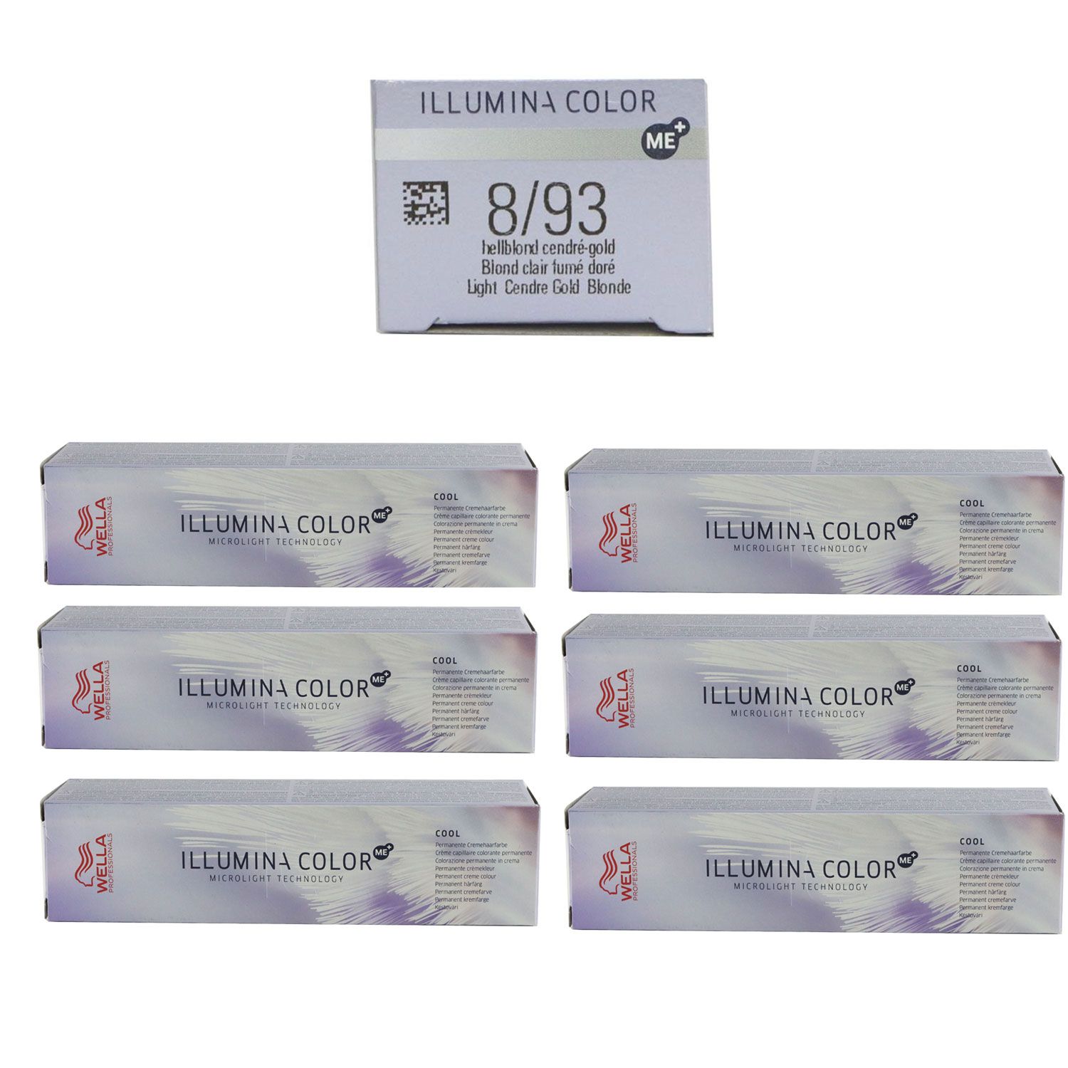Wella Illumina 6 x 60 ml 8/93 hellblond cendre gold Set